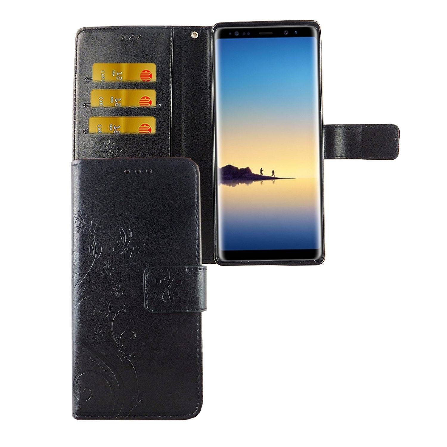 Samsung Galaxy Note 8 Handyhülle Bookcover Schwarz