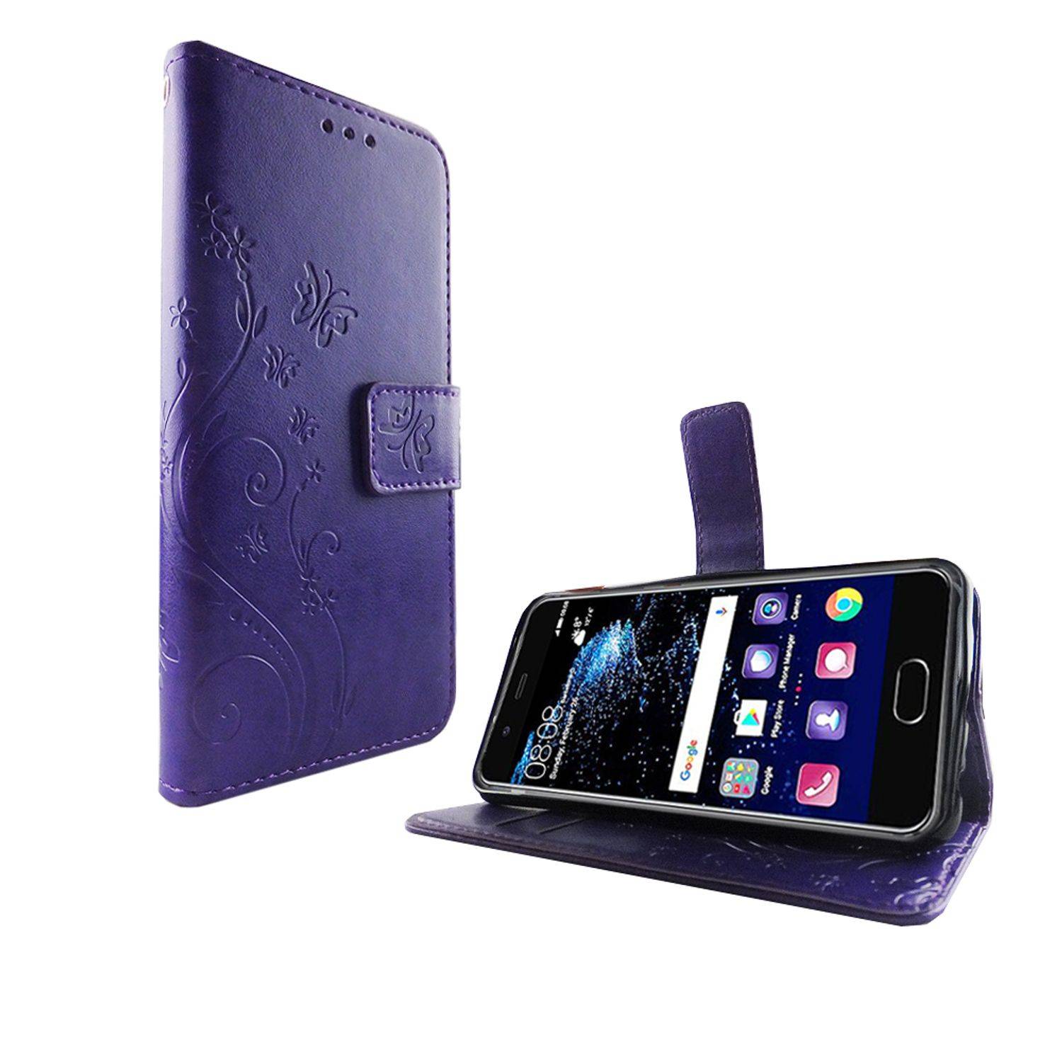 Huawei P10 Handyhülle Bookcover Violett