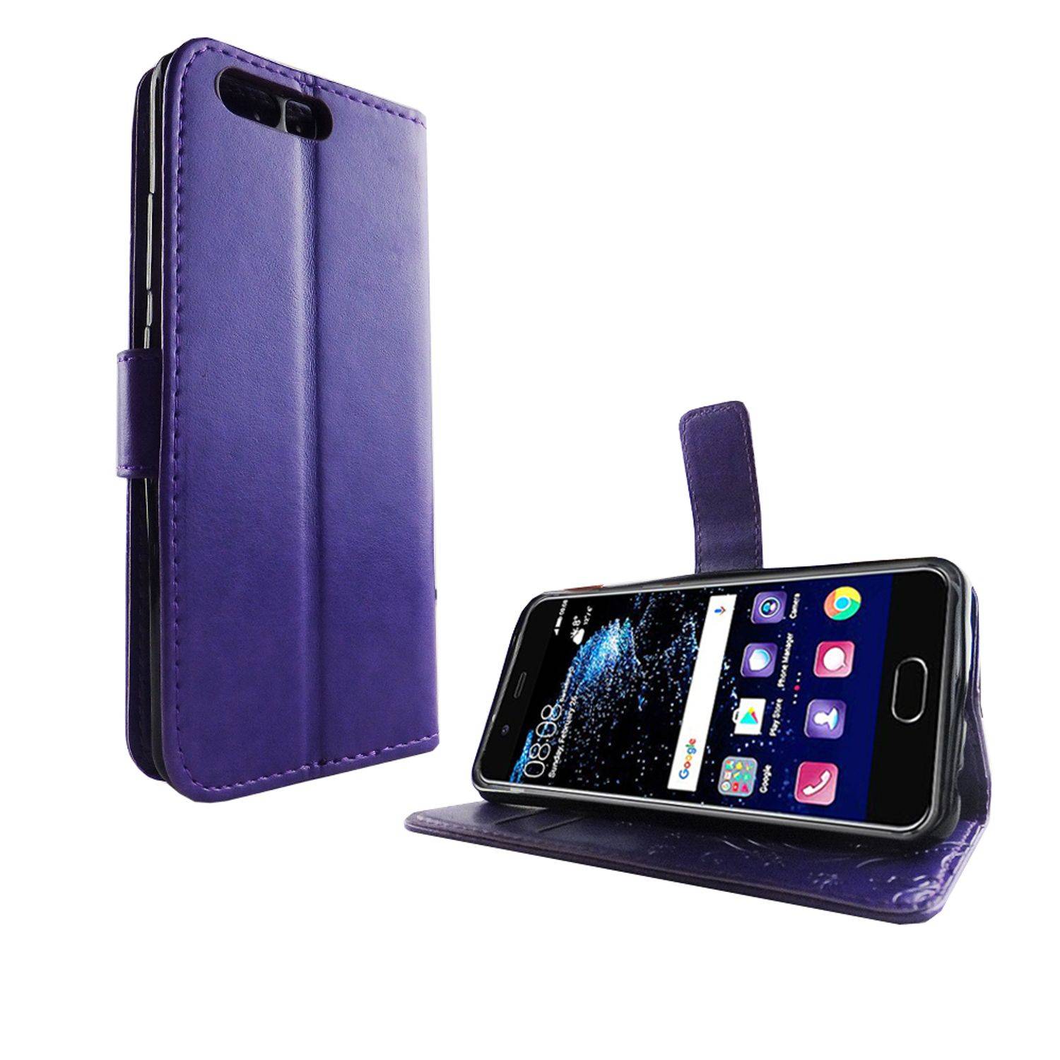 Huawei P10 Handyhülle Bookcover Violett