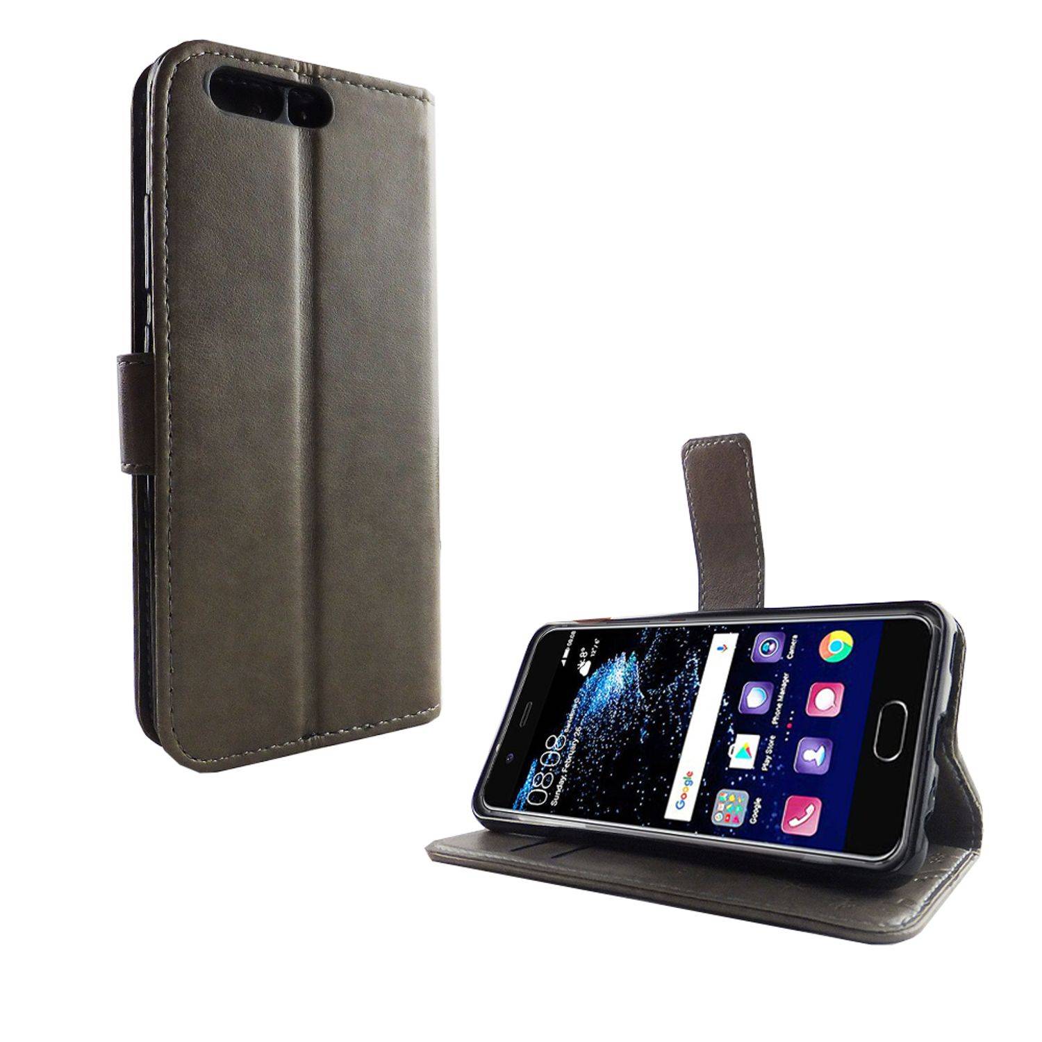 Huawei P10 Handyhülle Bookcover Grau