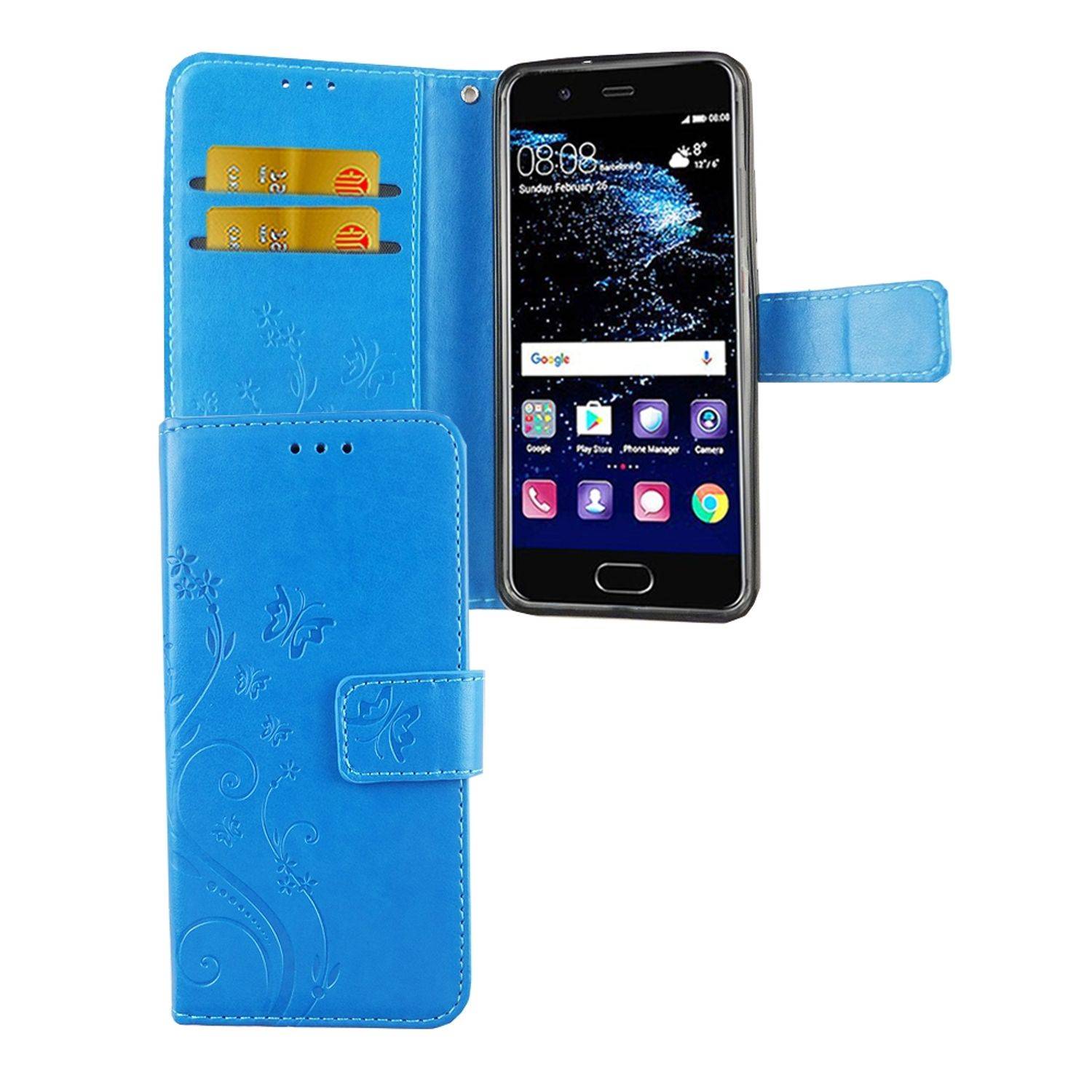 Huawei P10 Handyhülle Bookcover Blau