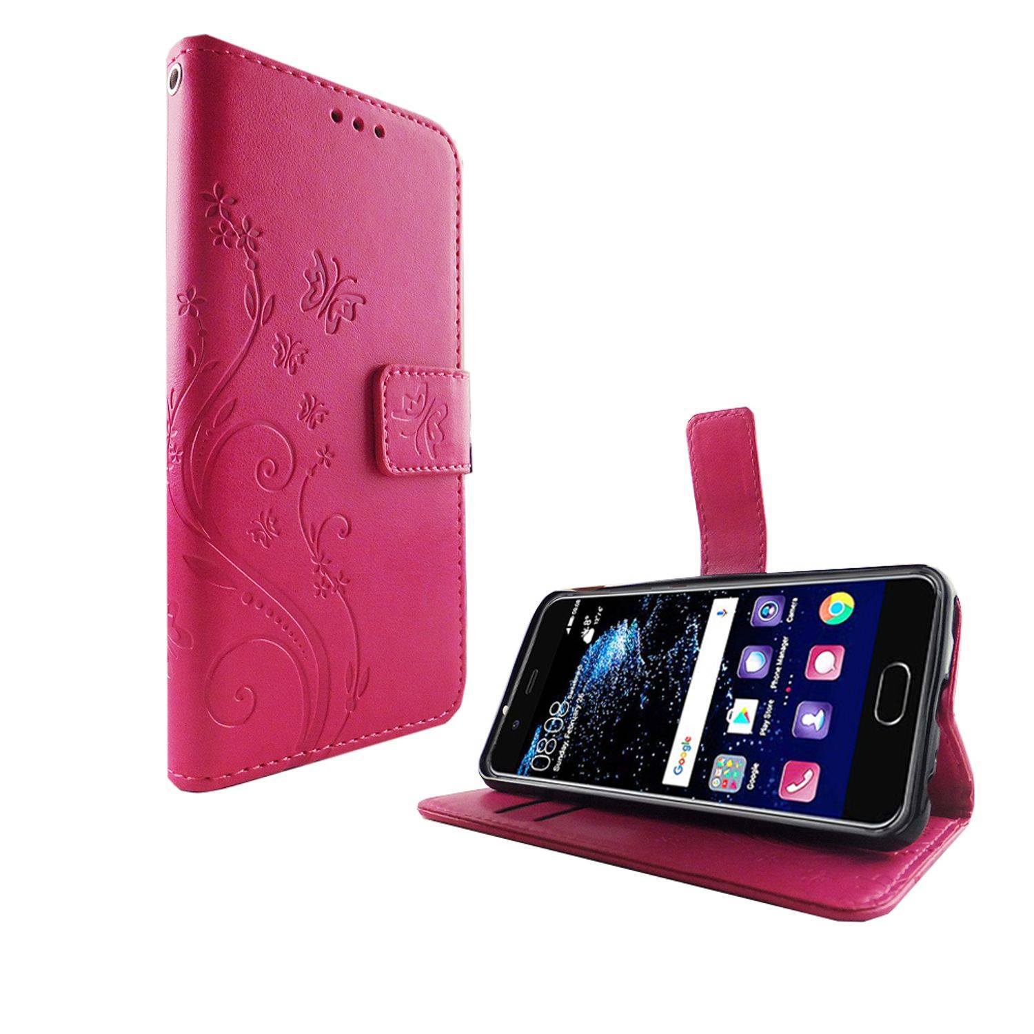 Huawei P10 Handyhülle Bookcover Rosa