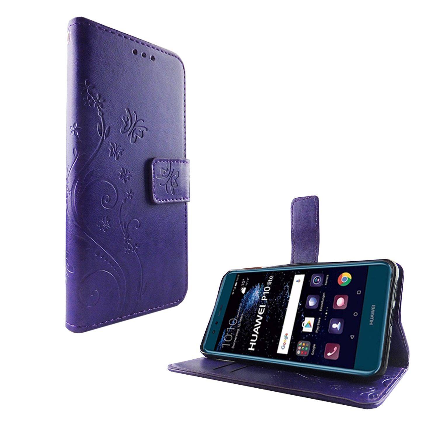 Huawei P10 Lite Handyhülle Bookcover Violett