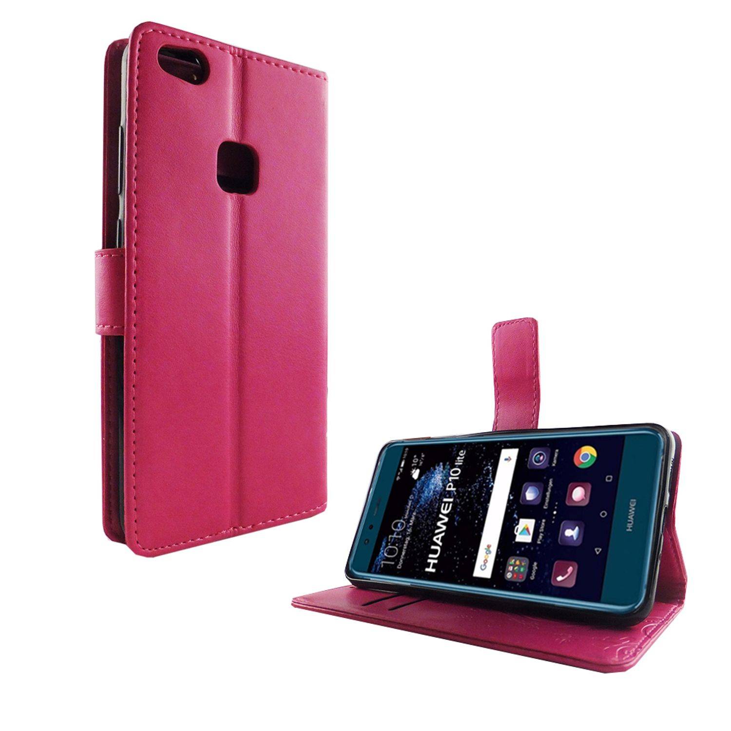 Huawei P10 Lite Handyhülle Bookcover Rosa