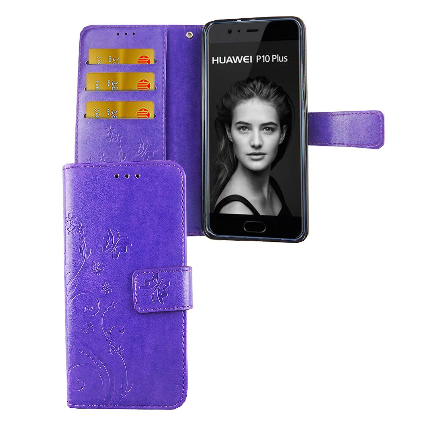 Huawei P10 Plus Handyhülle Bookcover Violett