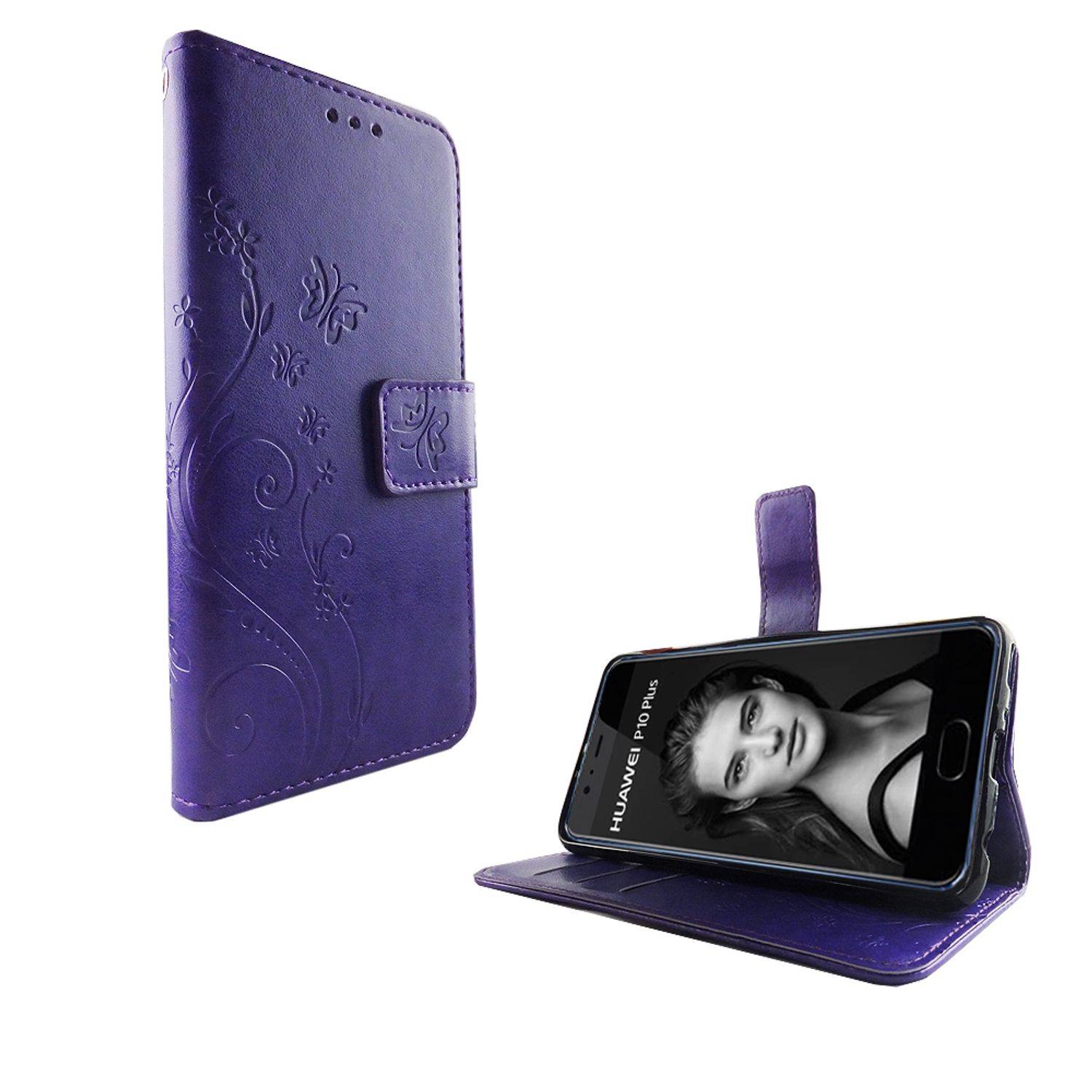 Huawei P10 Plus Handyhülle Bookcover Violett