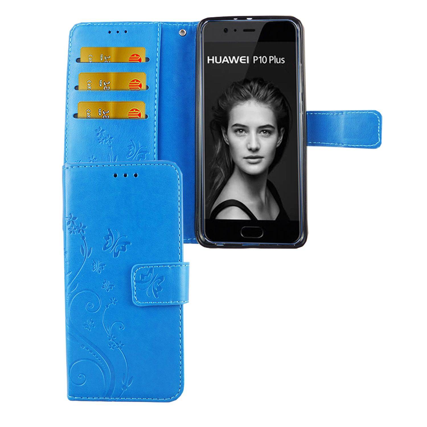 Huawei P10 Plus Handyhülle Bookcover Blau