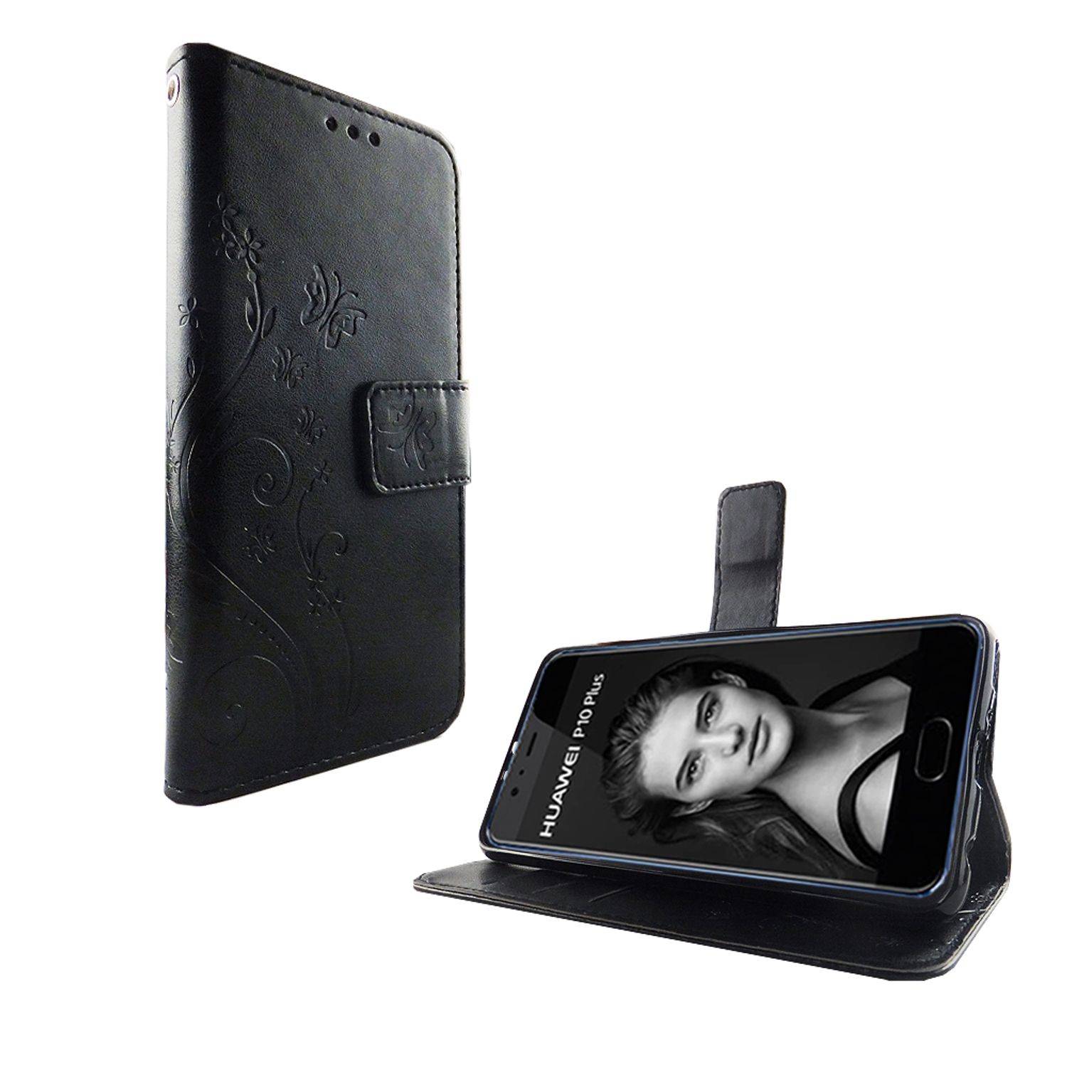 Huawei P10 Plus Handyhülle Bookcover Schwarz