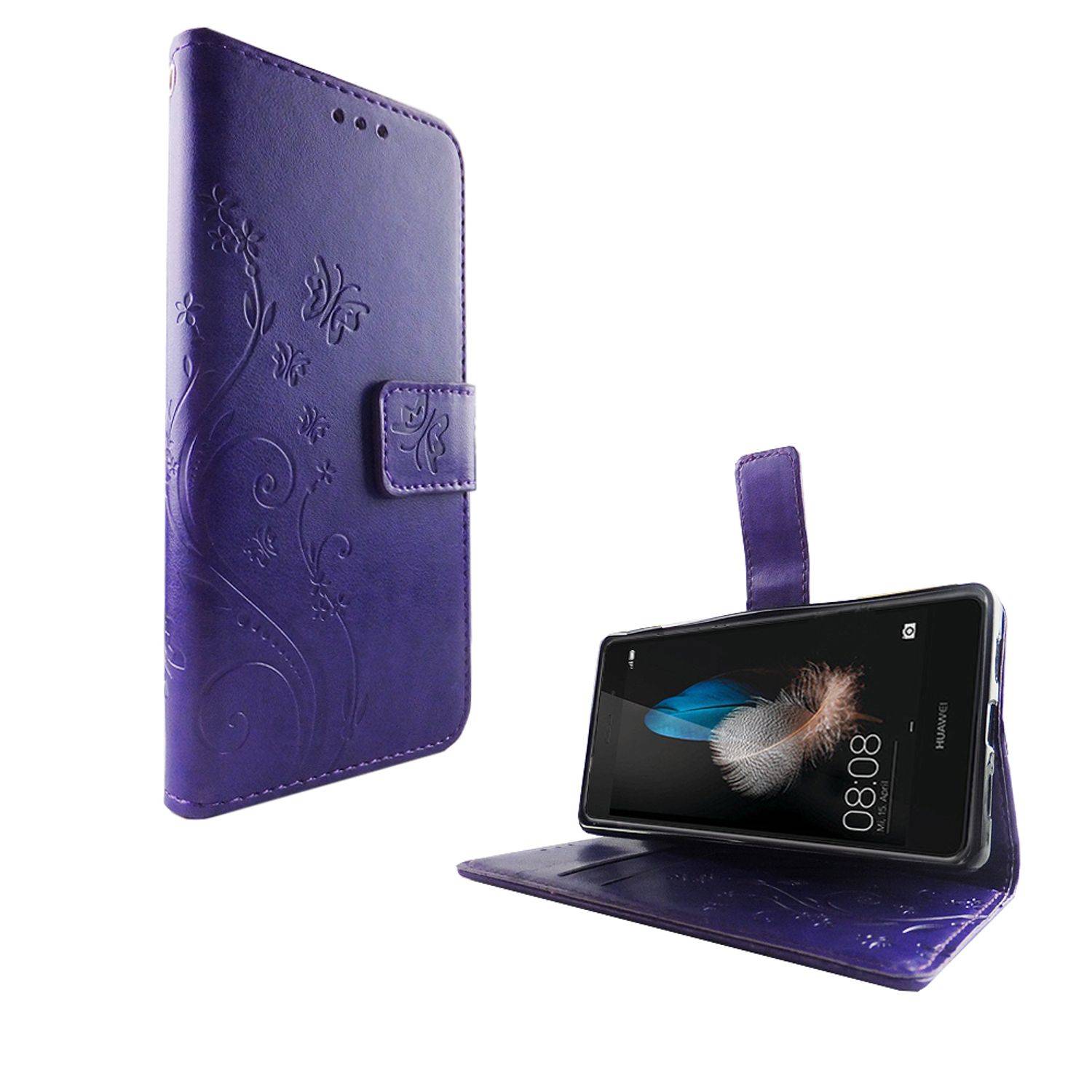 Huawei P8 Lite Handyhülle Bookcover Violett