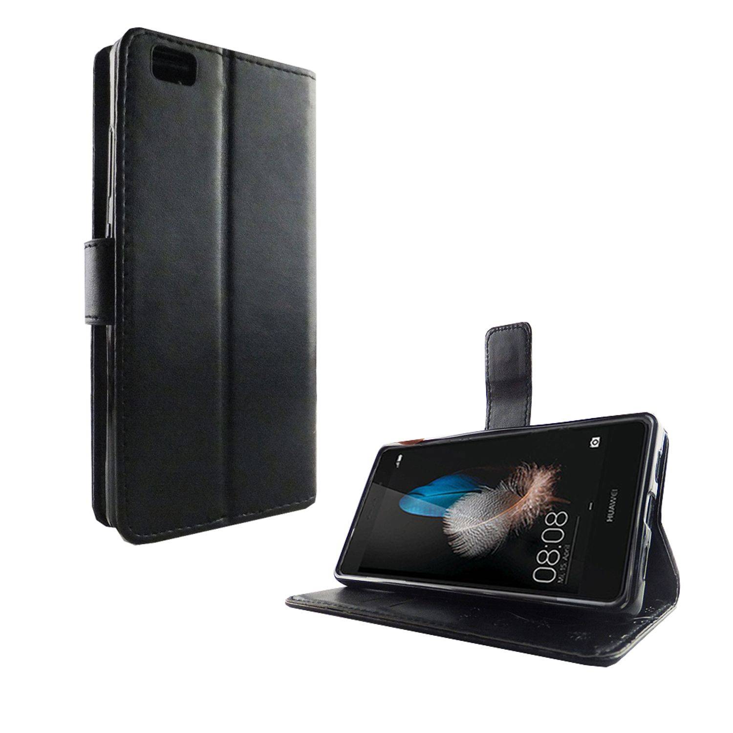 Huawei P8 Lite Handyhülle Bookcover Schwarz