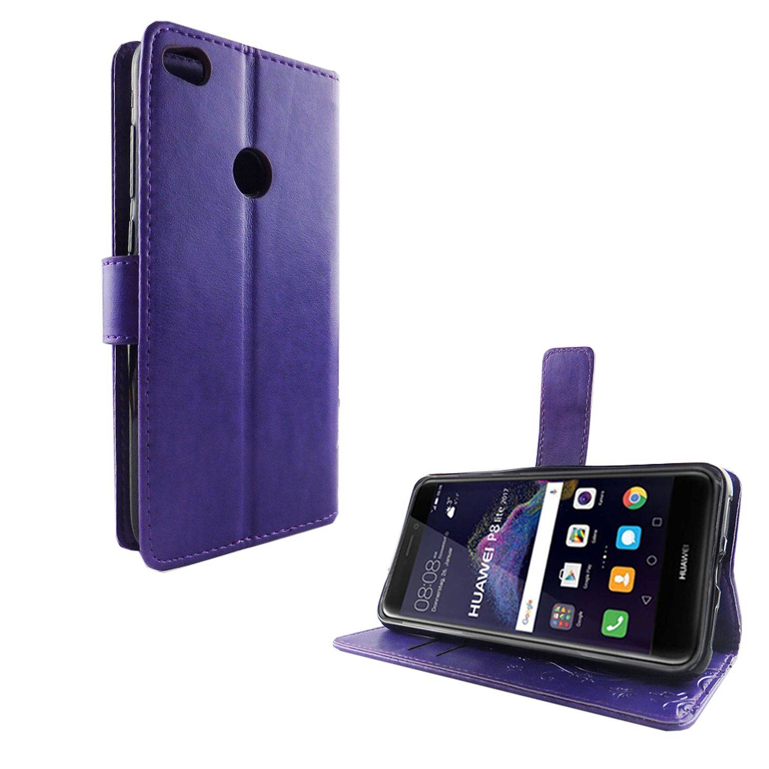 Huawei P8 Lite 2017 Handyhülle Bookcover Violett