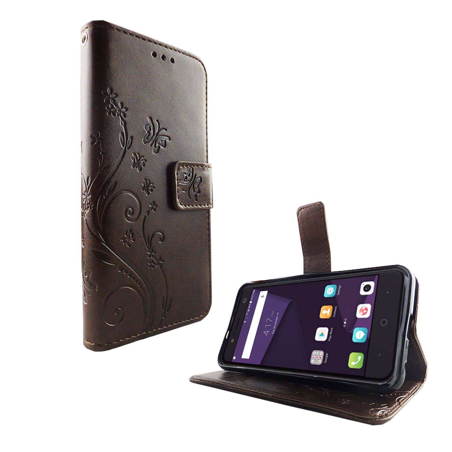 ZTE Blade V8 Lite Handyhülle Bookcover Braun