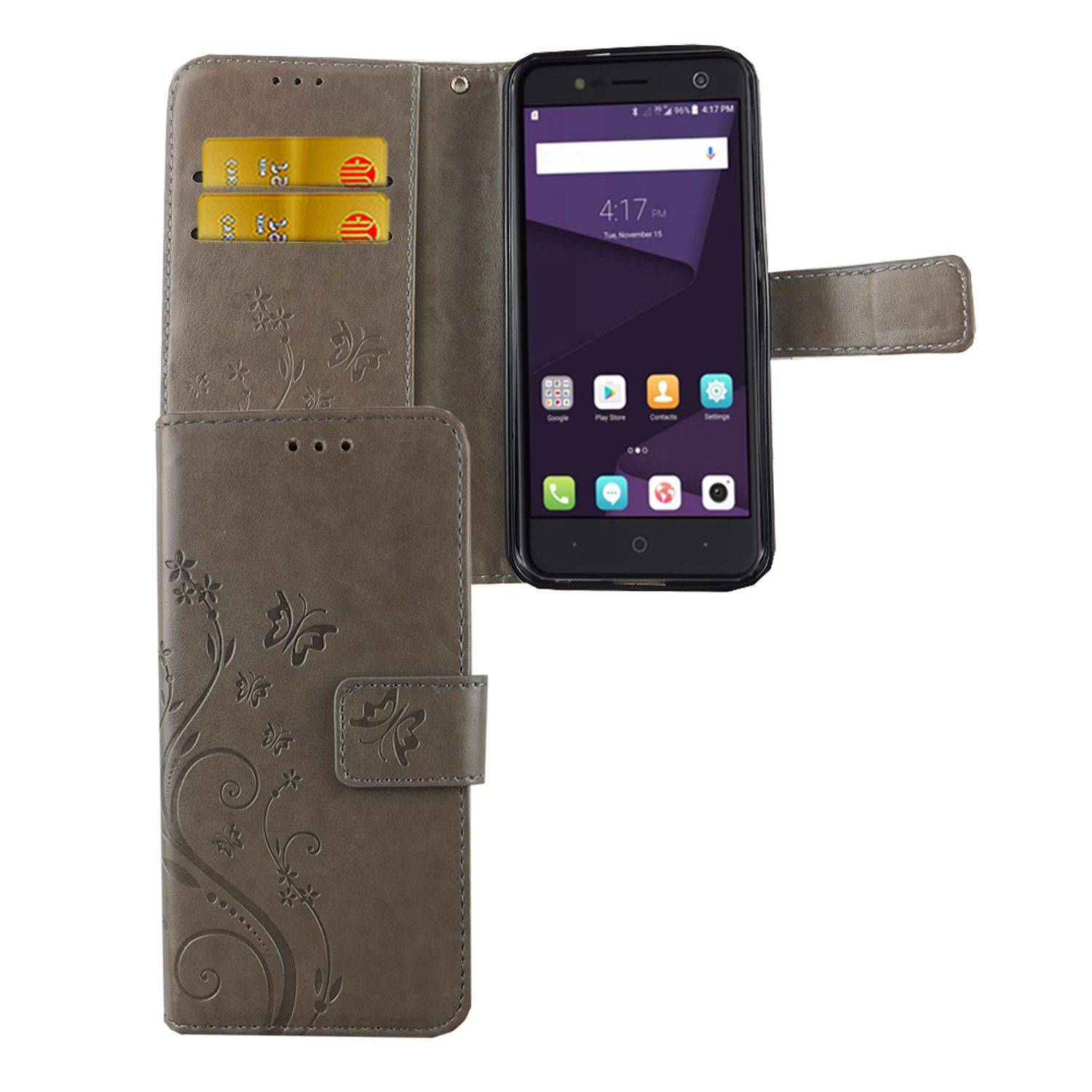ZTE Blade V8 Lite Handyhülle Bookcover Grau