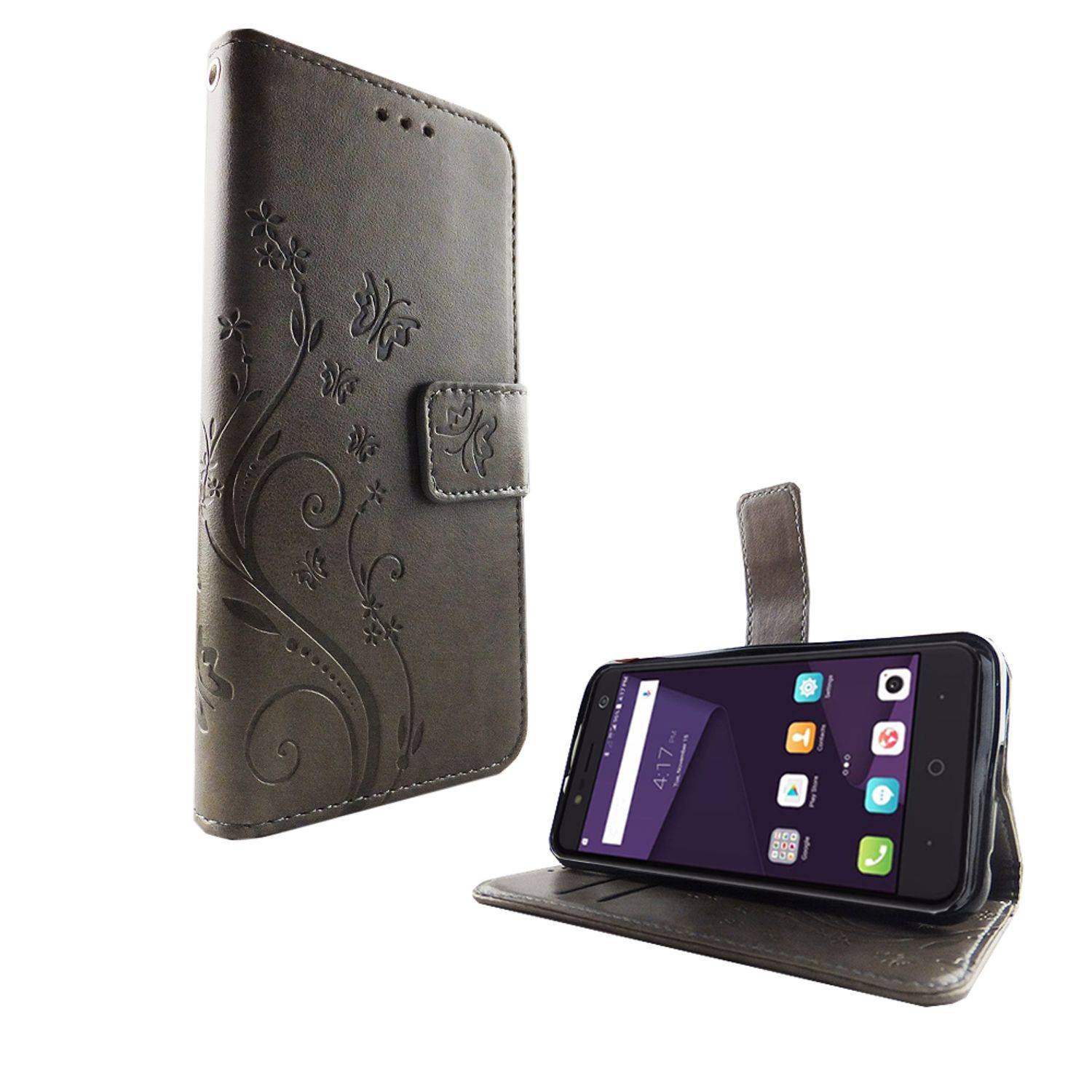ZTE Blade V8 Lite Handyhülle Bookcover Grau