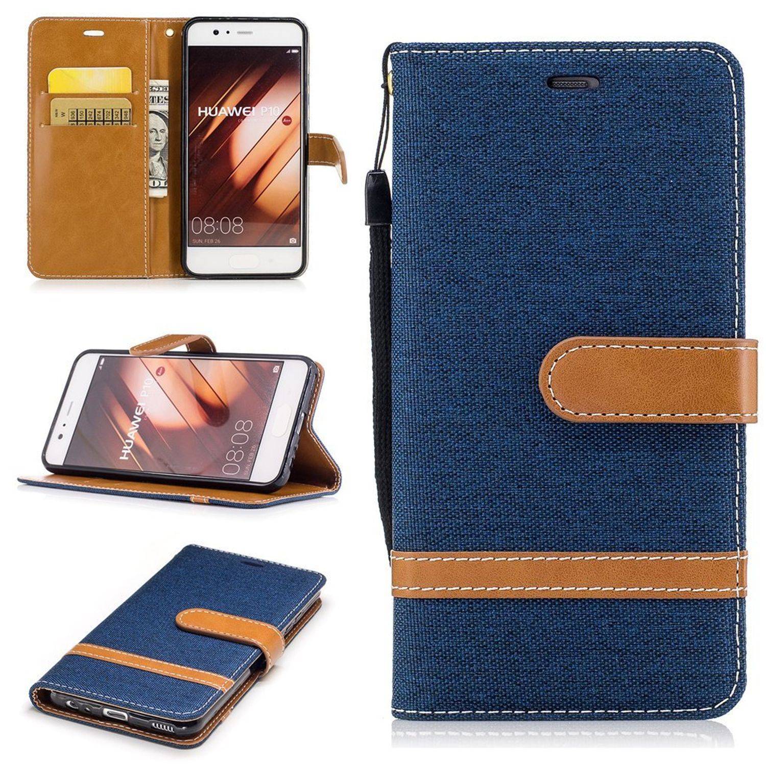 Huawei P10 Handyhülle Bookcover Blau