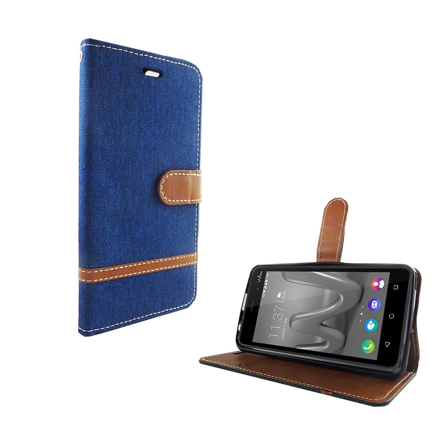 Wiko Lenny 3 Max Handyhülle Bookcover Blau