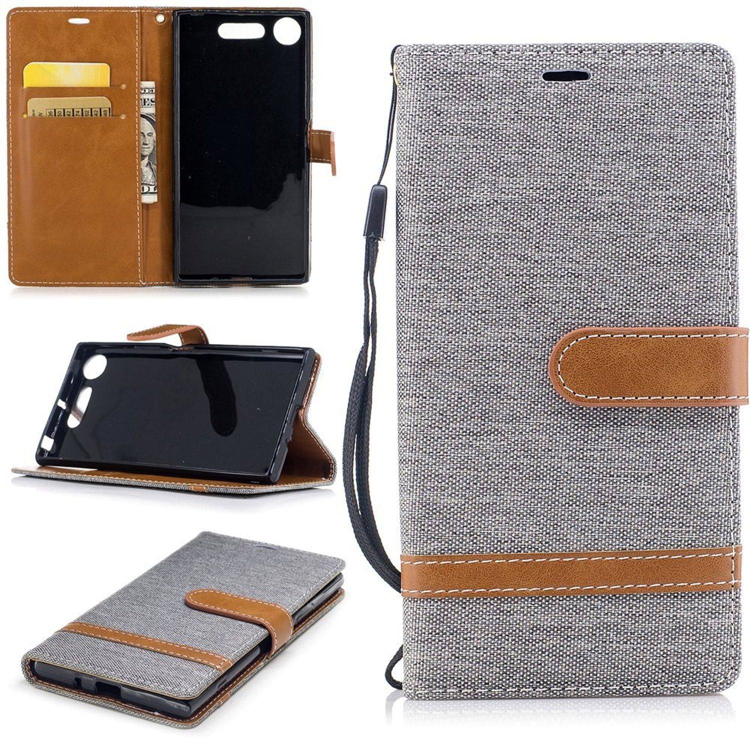 Sony Xperia XZ1 Handyhülle Bookcover Grau
