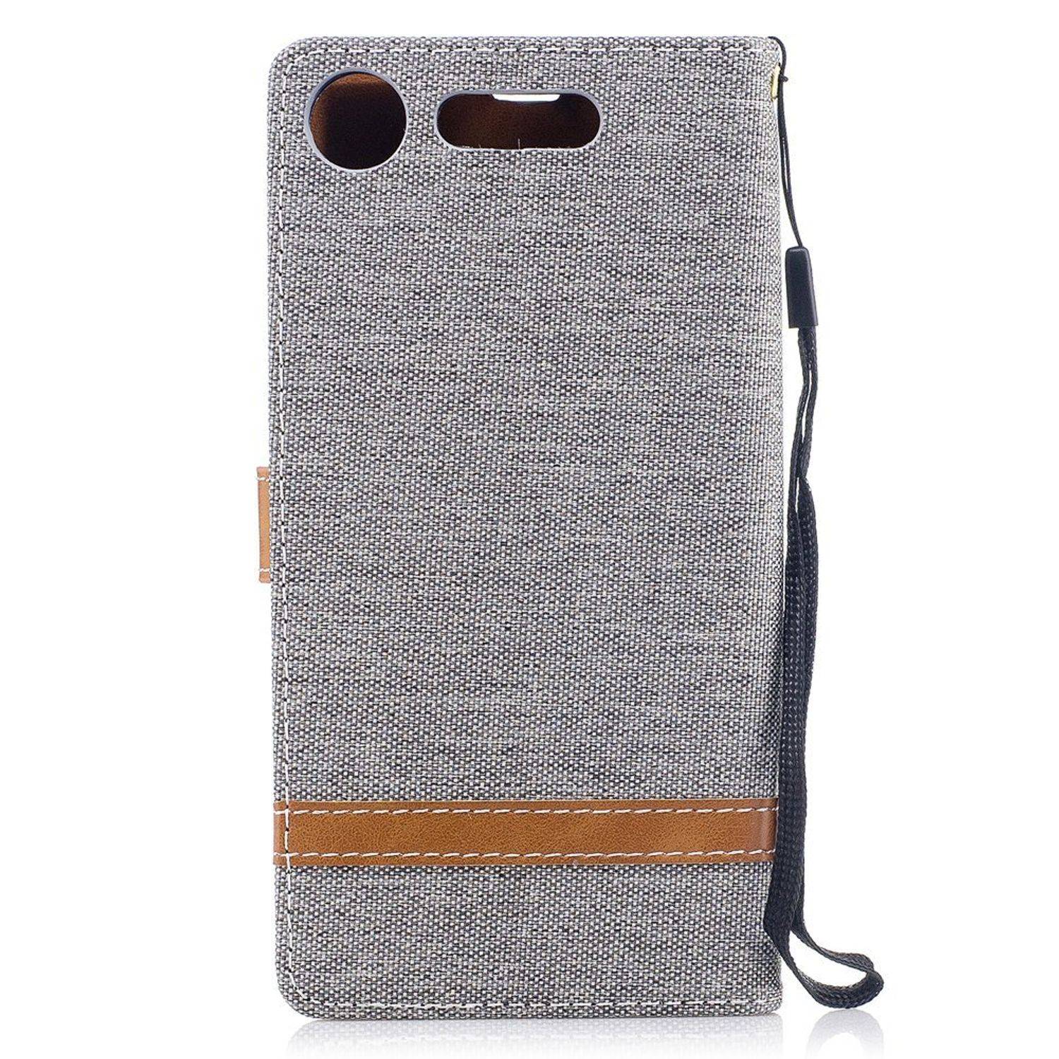 Sony Xperia XZ1 Handyhülle Bookcover Grau