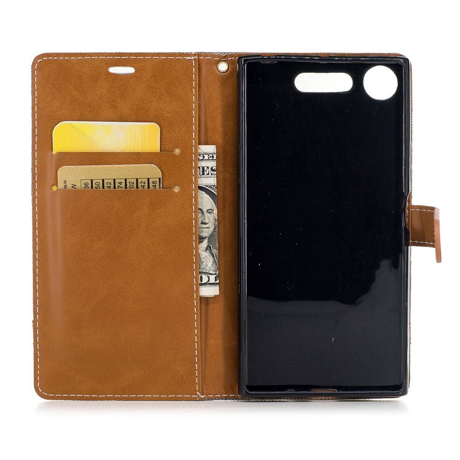 Sony Xperia XZ1 Handyhülle Bookcover Grau