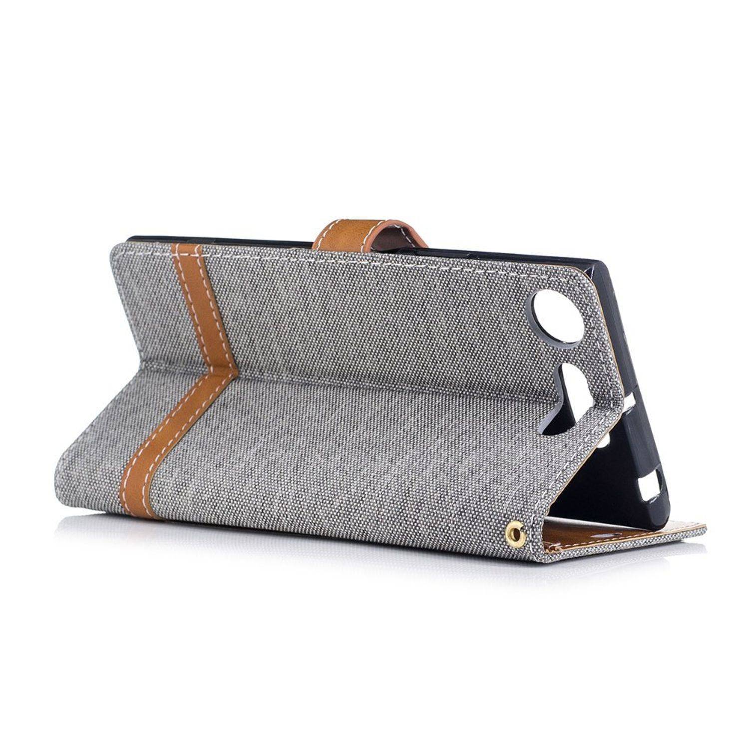 Sony Xperia XZ1 Handyhülle Bookcover Grau