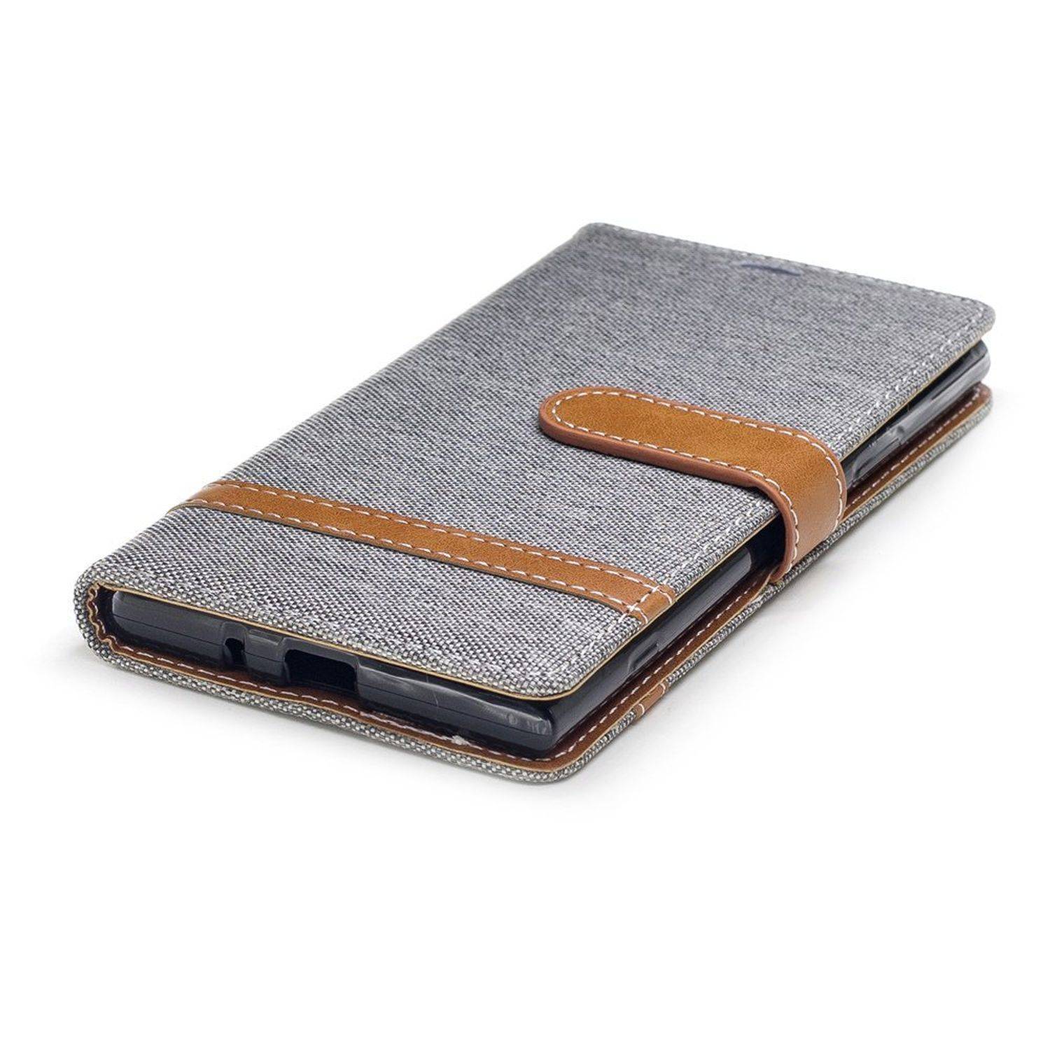 Sony Xperia XZ1 Handyhülle Bookcover Grau