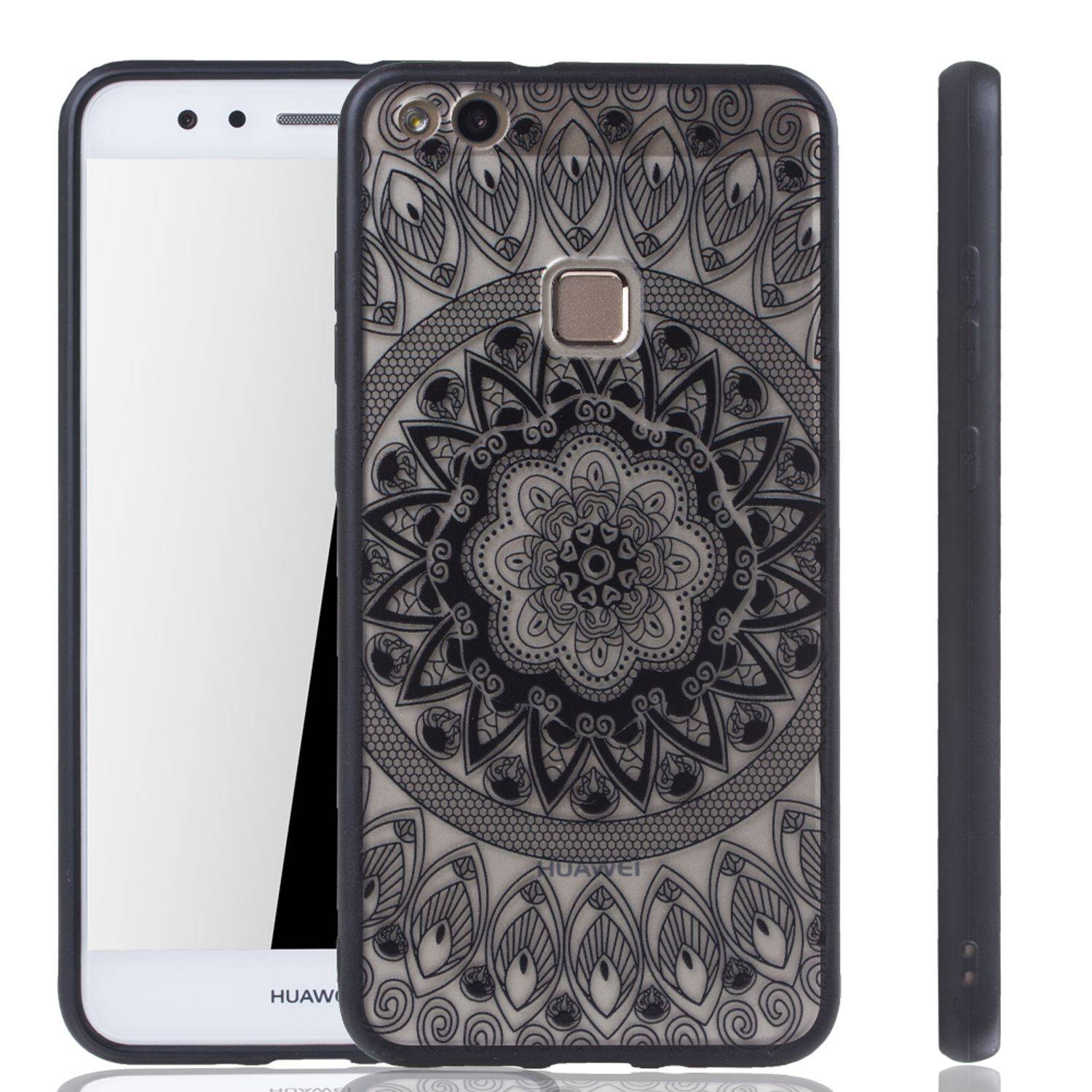 Huawei P10 Lite Handyhülle Backcover Schwarz