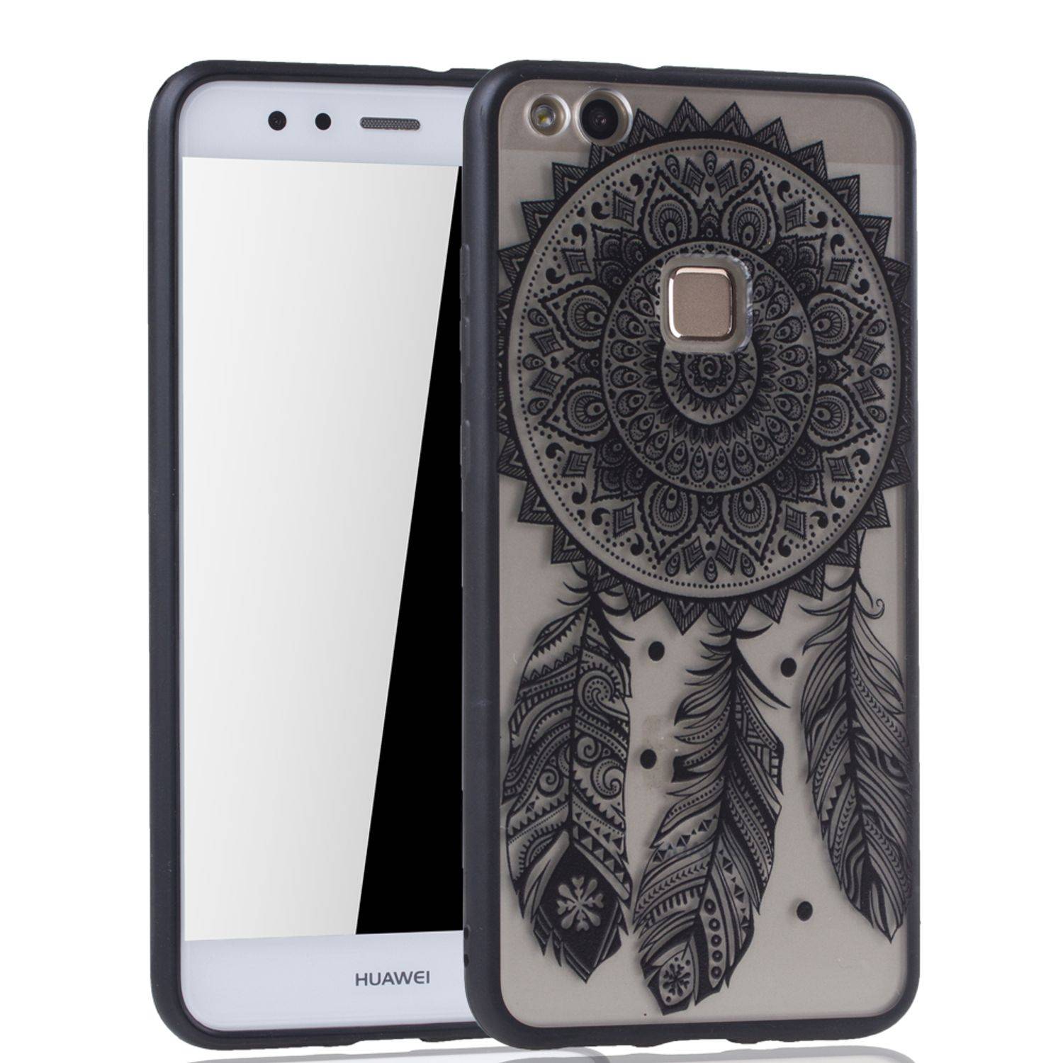 Huawei P10 Lite Handyhülle Backcover Schwarz