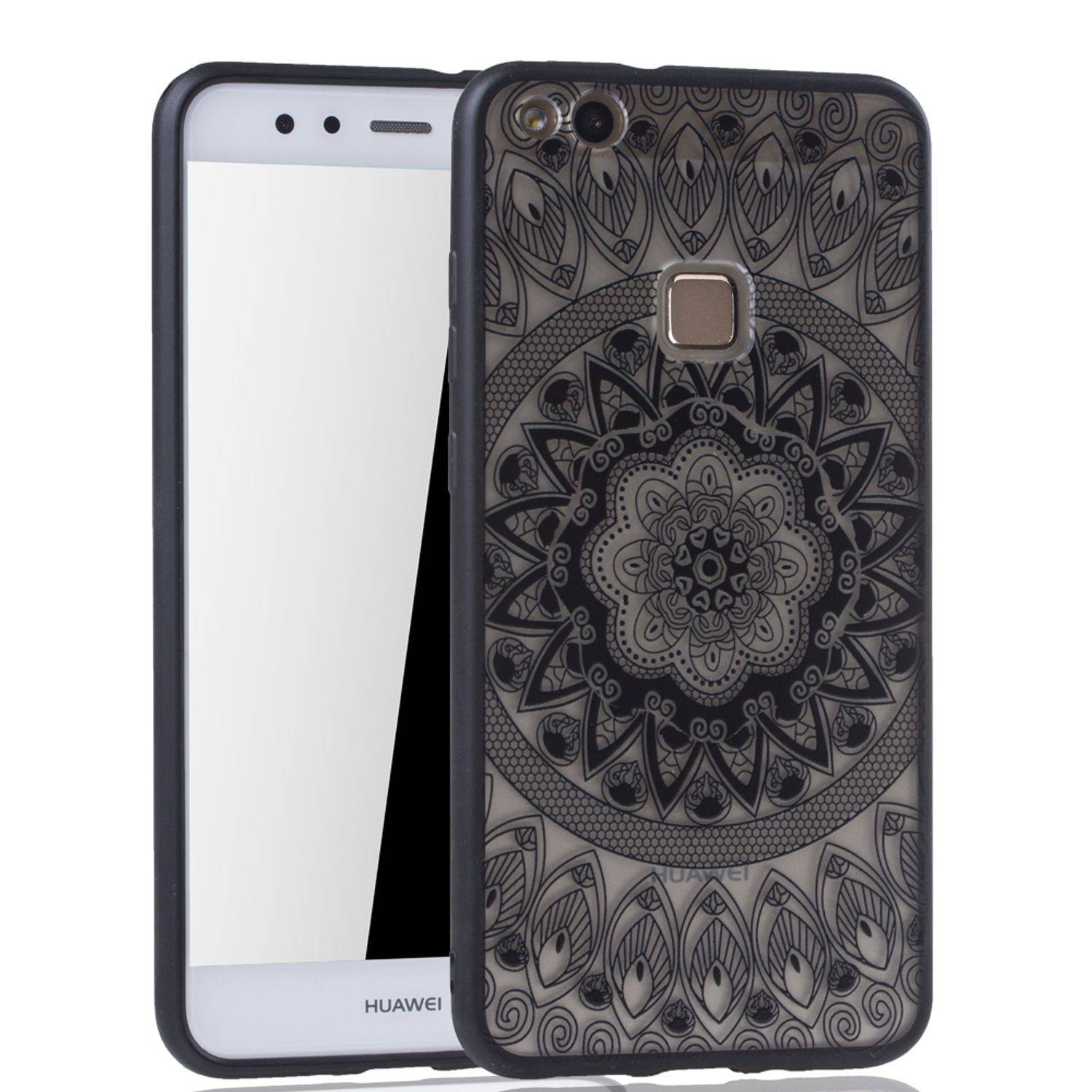 Huawei P10 Lite Handyhülle Backcover Schwarz