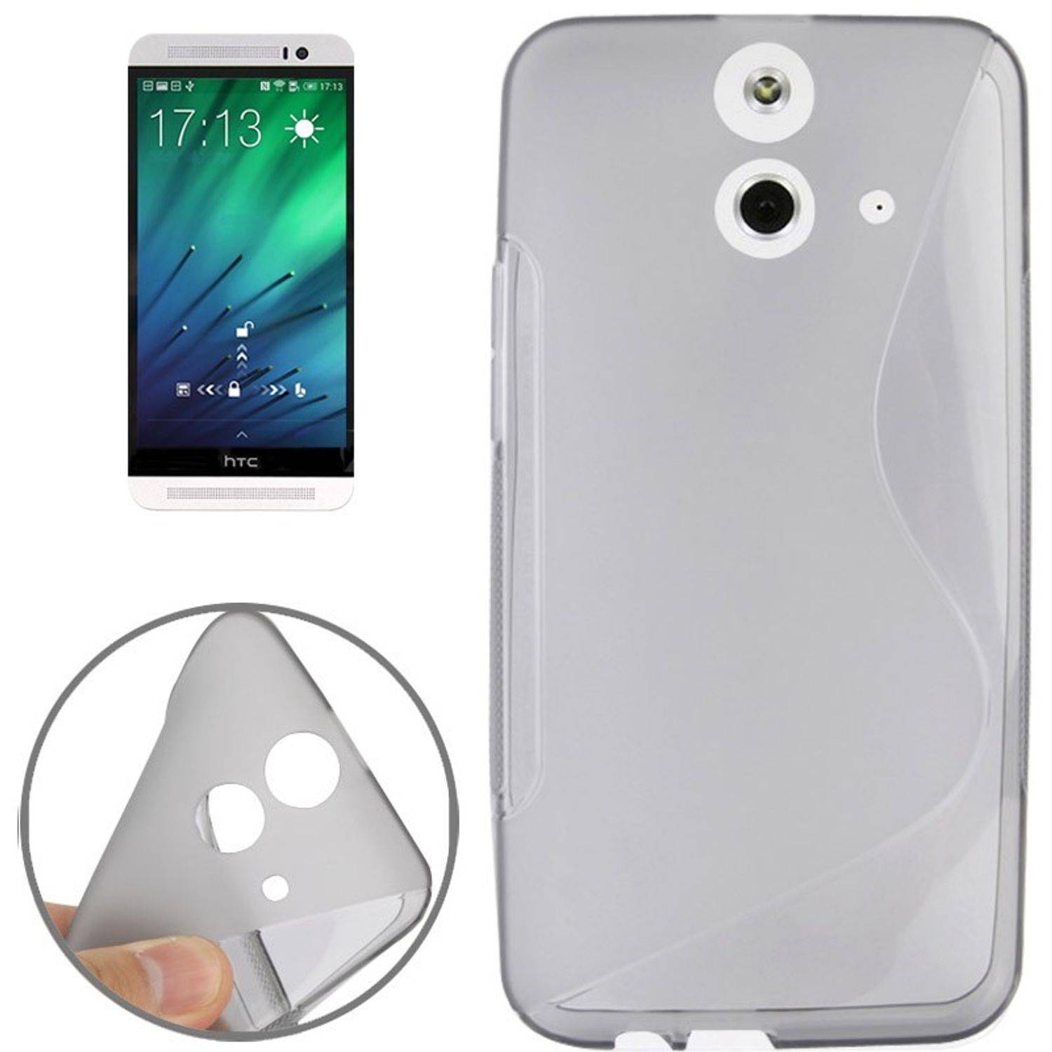 HTC One E8 Handyhülle Backcover Grau