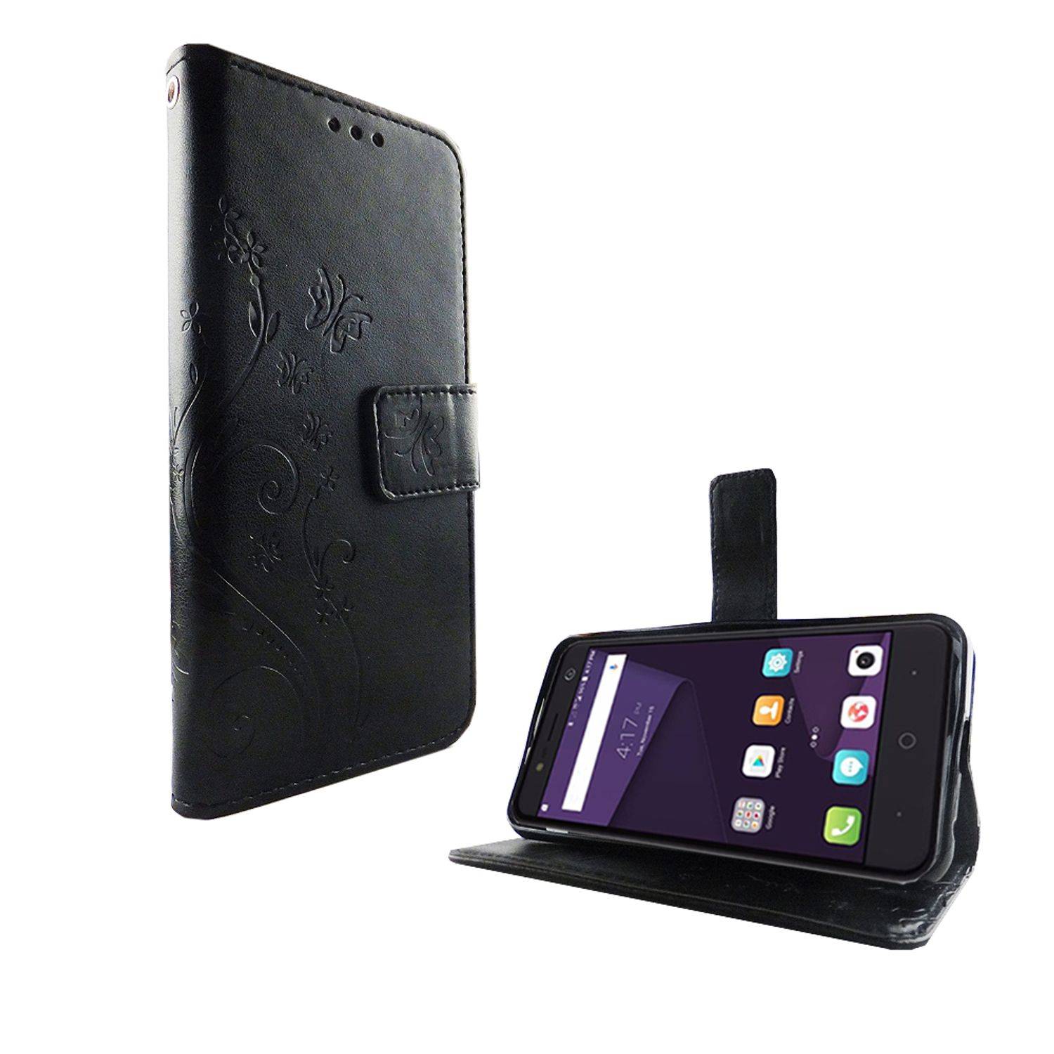 ZTE Blade V8 Lite Handyhülle Bookcover Schwarz