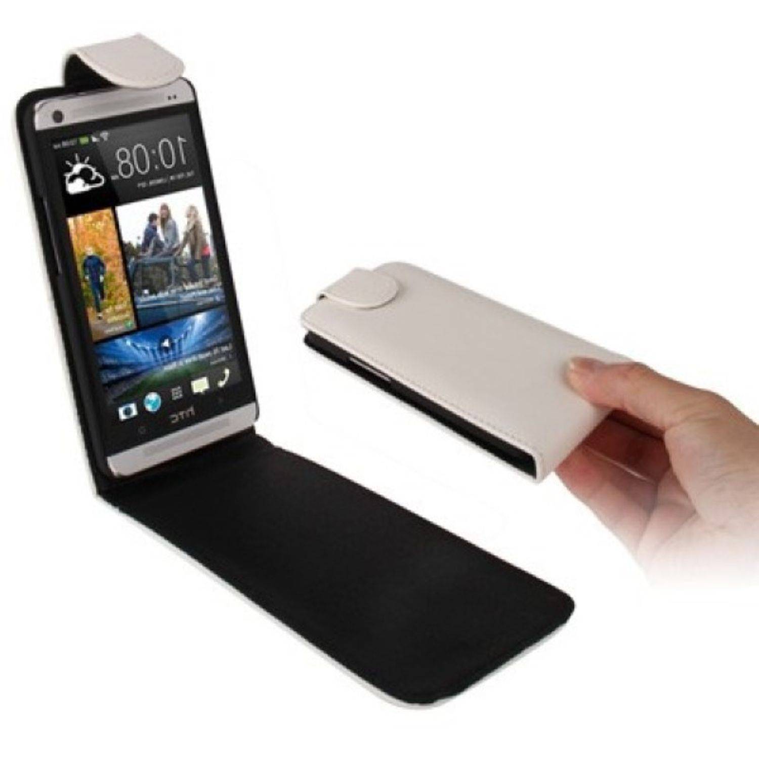 HTC One Handyhülle Backcover Weiß