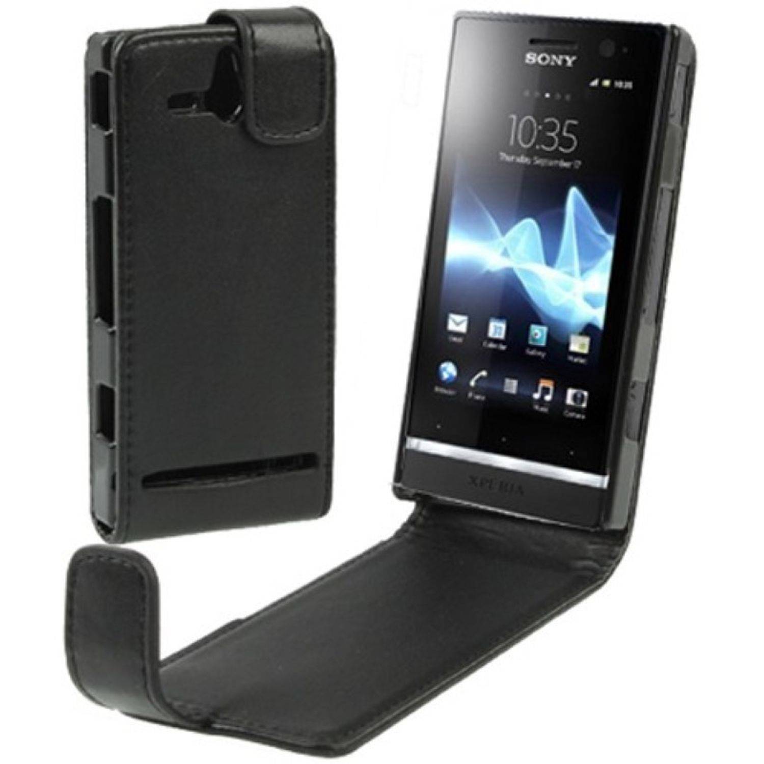 Sony Xperia U ST25i Handyhülle Backcover Schwarz