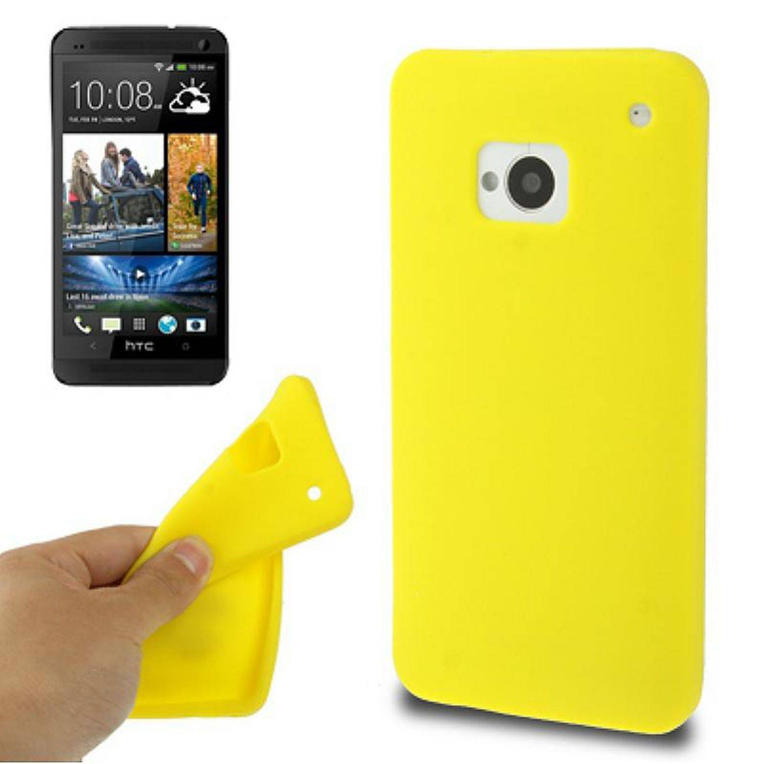 HTC One Handyhülle Backcover Gelb