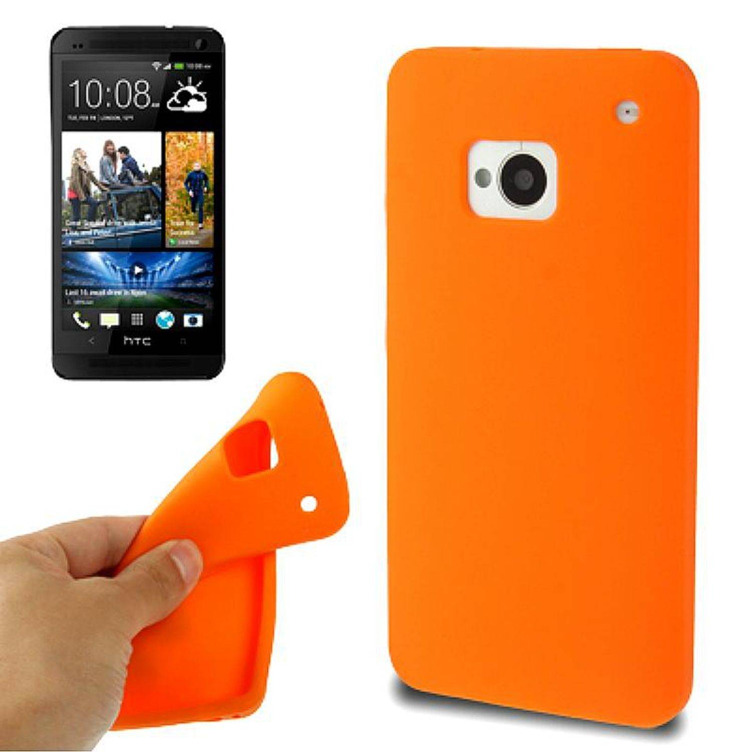 HTC One Handyhülle Backcover Orange