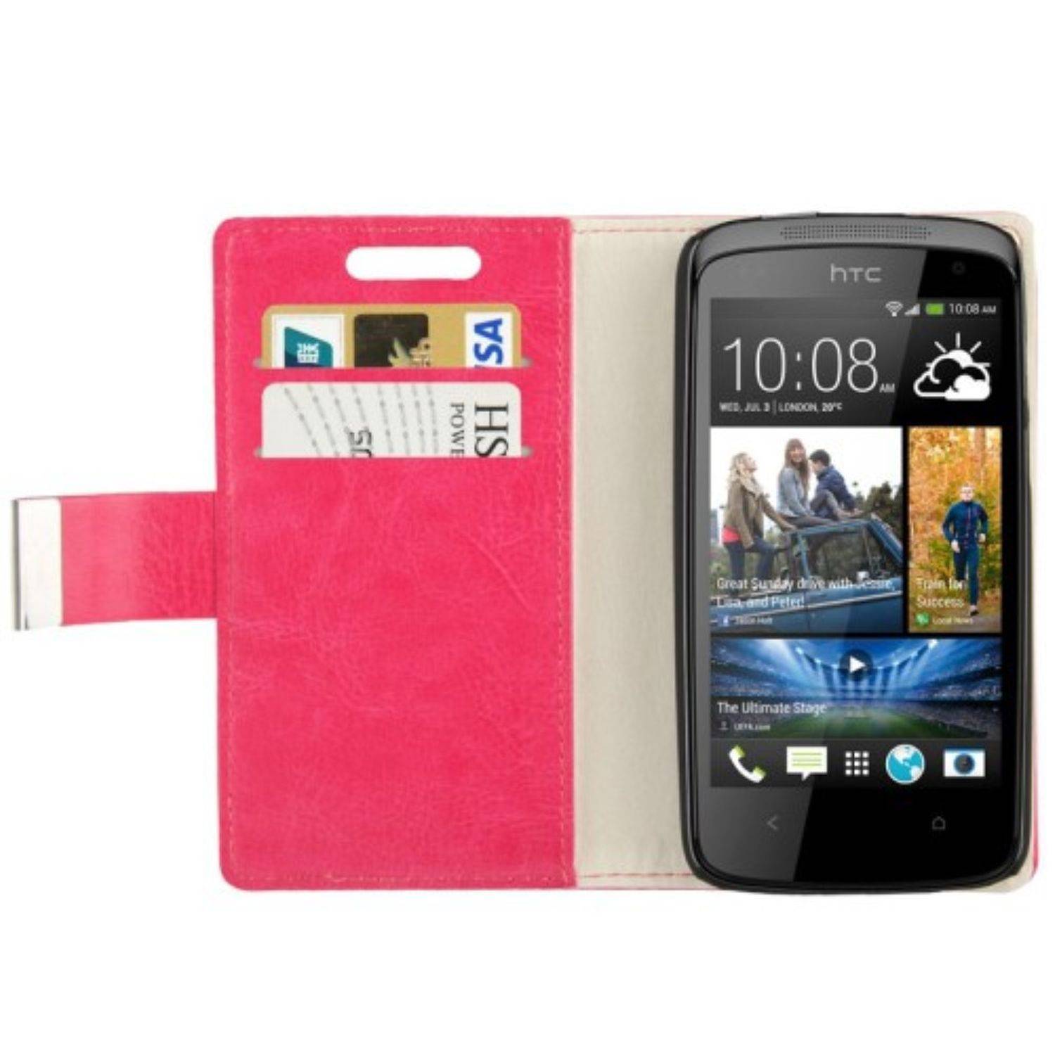 HTC Desire 500 Handyhülle Backcover Rosa