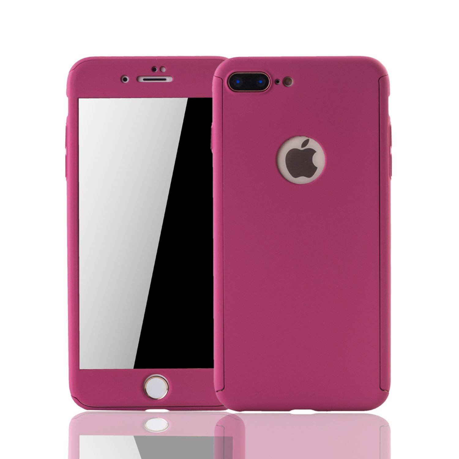 Apple iPhone 7 Plus Handyhülle 360 Grad Schutz Full Cover Rosa