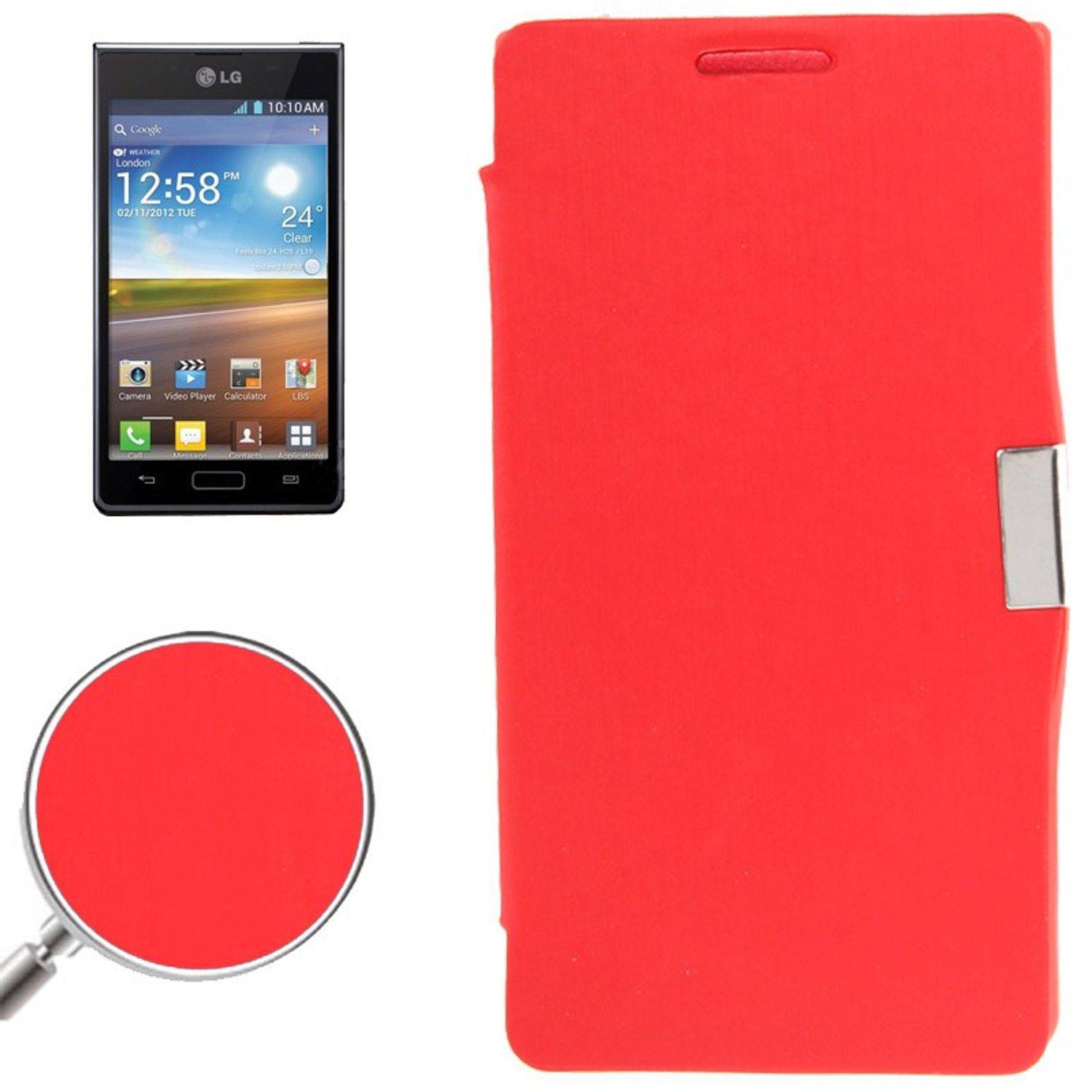 LG Optimus L7 Handyhülle Backcover Rot