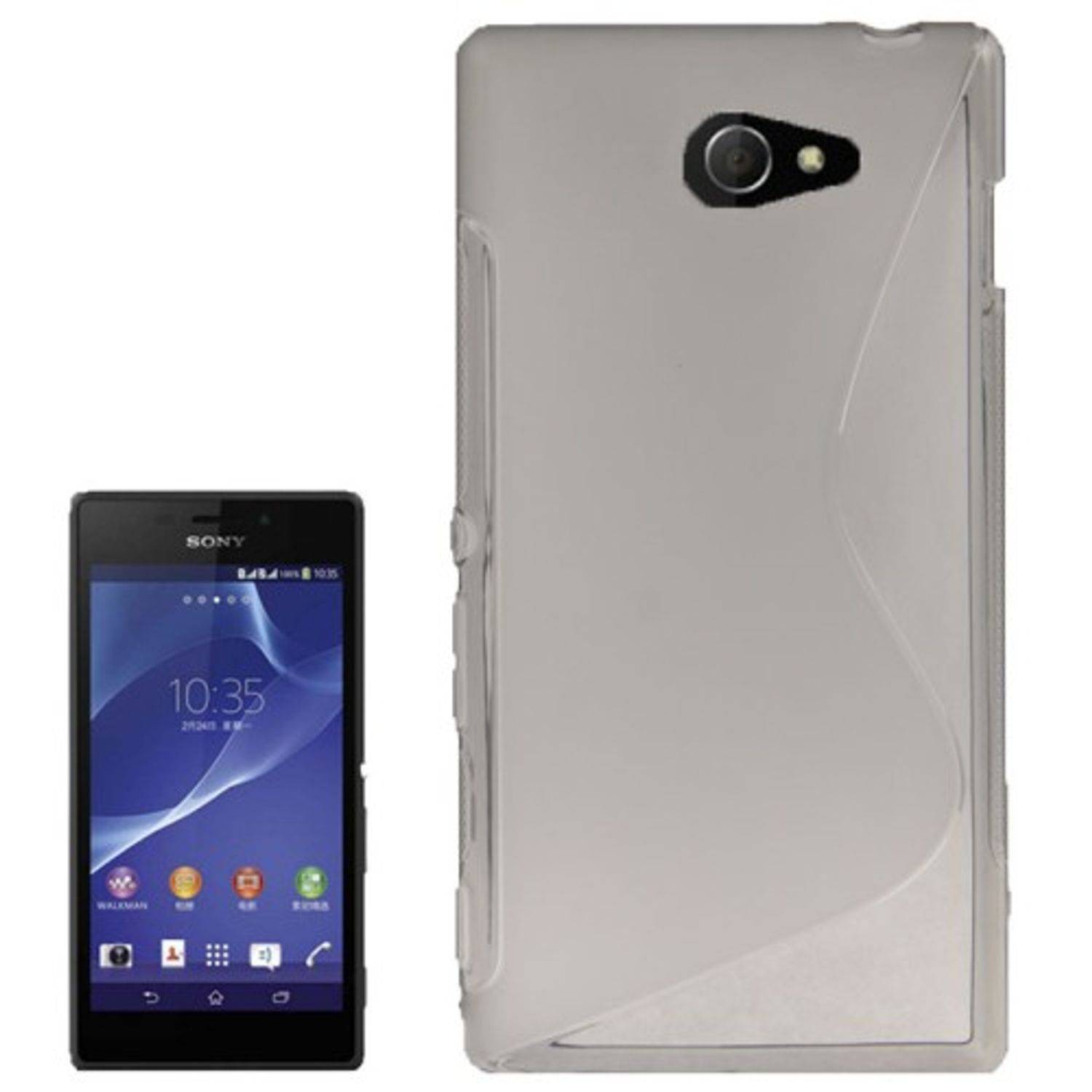Sony Xperia M2 Handyhülle Backcover Grau