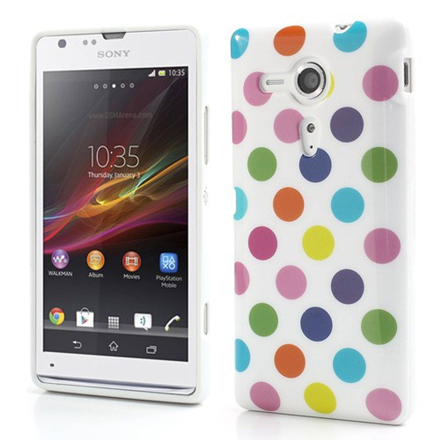 Sony Xperia L S36h Handyhülle Backcover Weiß