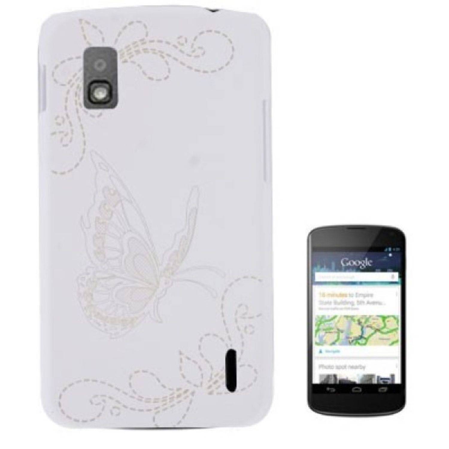 LG Nexus 4 Handyhülle Backcover Weiß