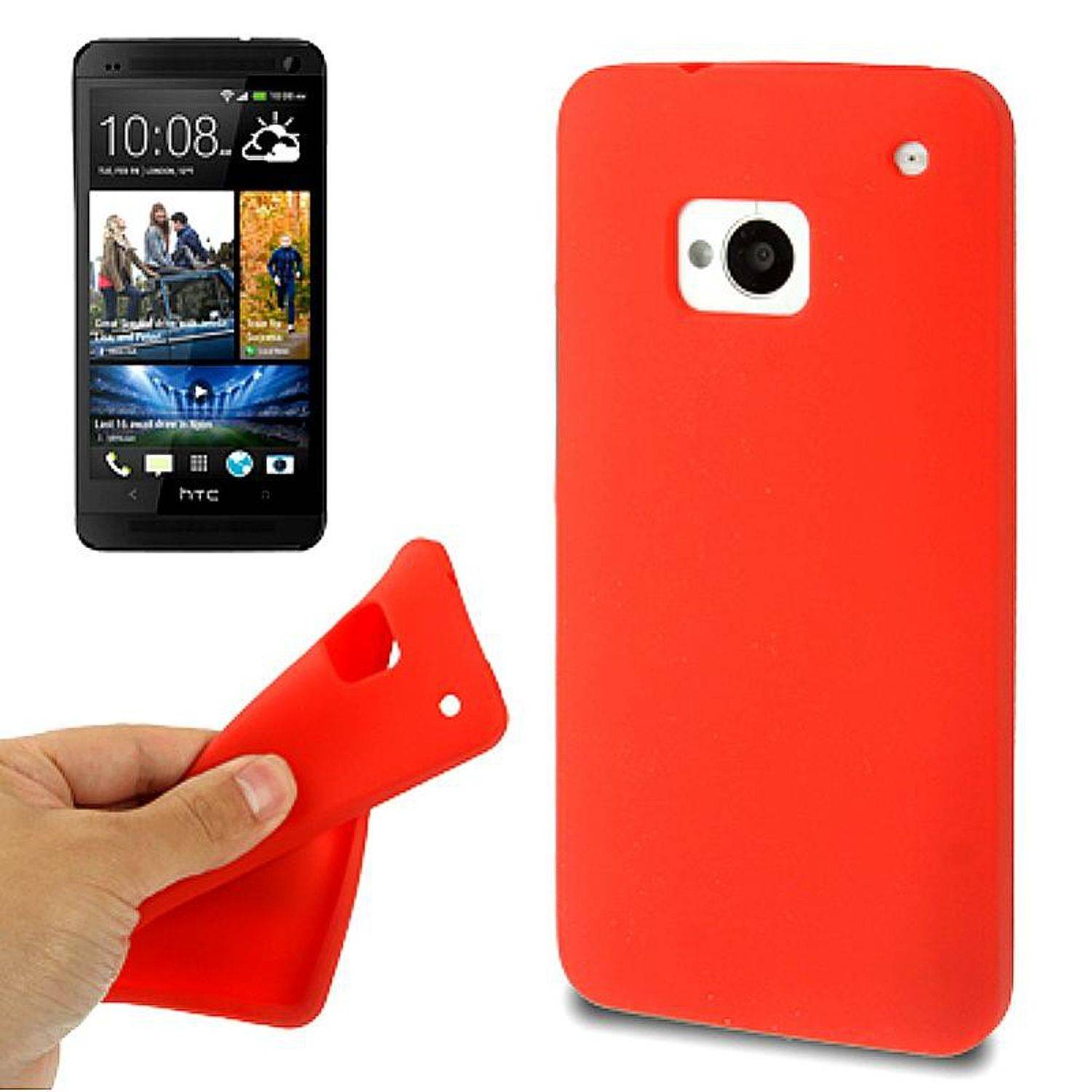 HTC One Handyhülle Backcover Rot