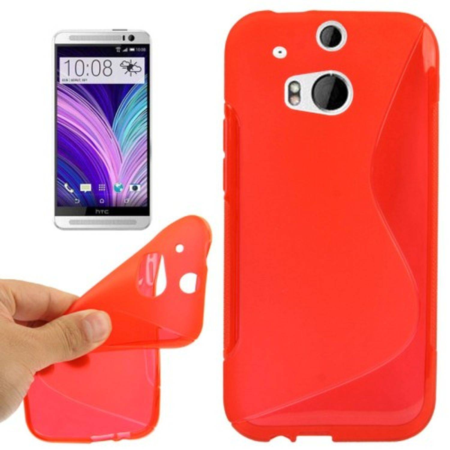 HTC One M8 Handyhülle Backcover Rot