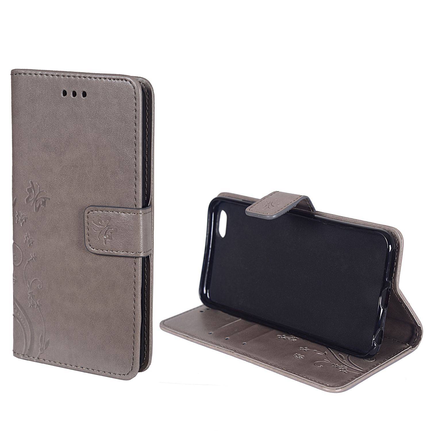 Apple iPhone 6 Plus / 6s Plus Handyhülle Bookcover Grau