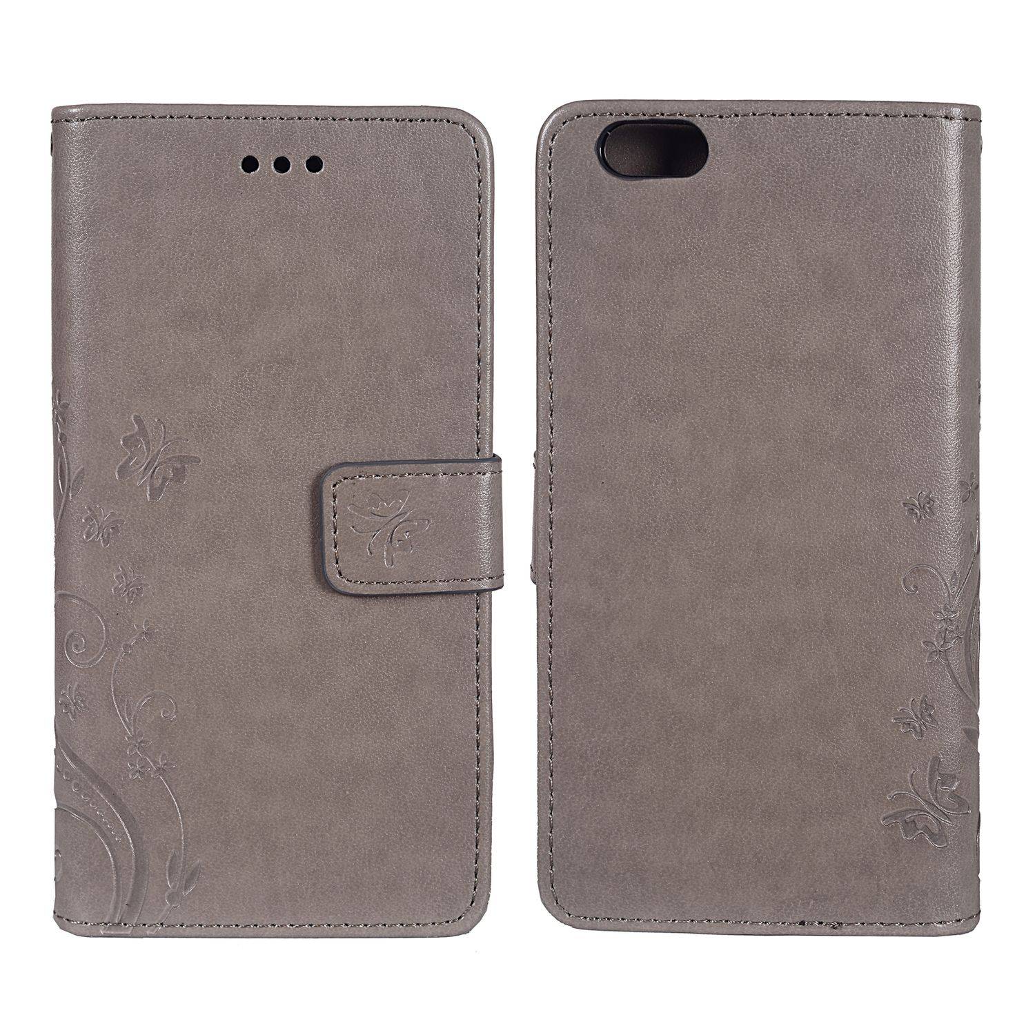 Apple iPhone 6 Plus / 6s Plus Handyhülle Bookcover Grau