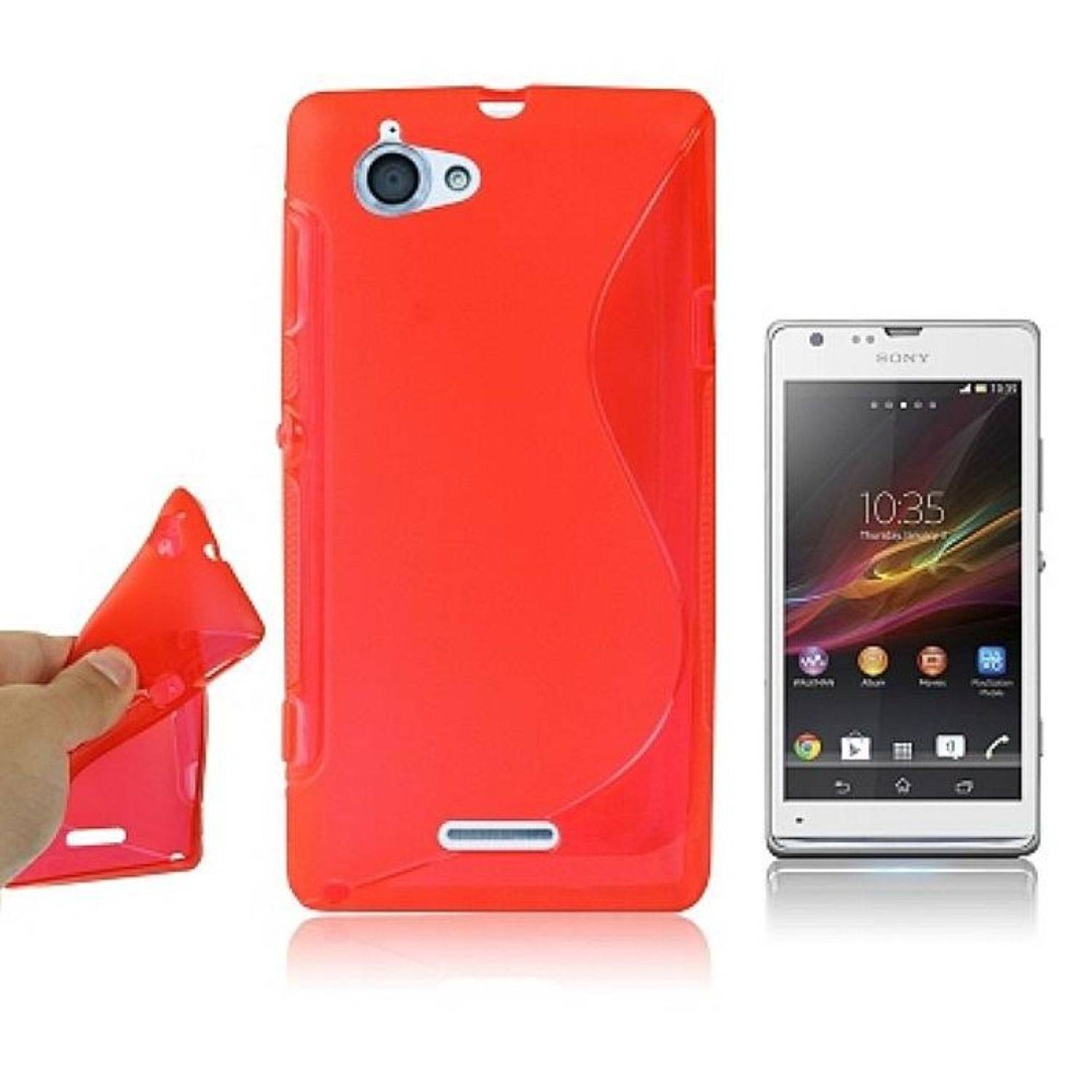Sony Xperia L S36h Handyhülle Backcover Rot