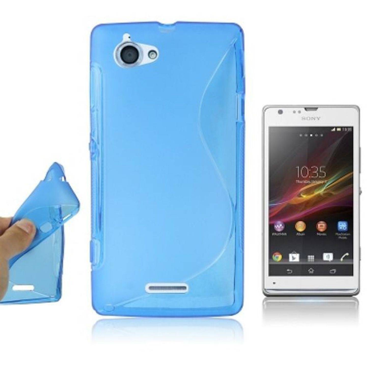 Sony Xperia L S36h Handyhülle Backcover Blau