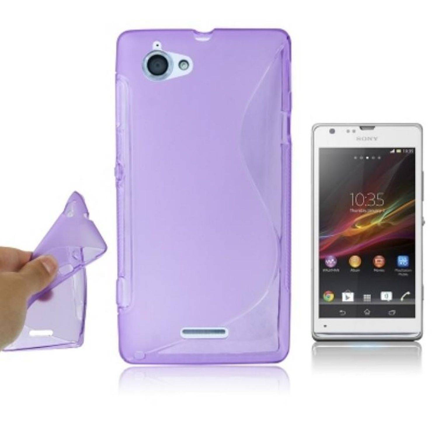 Sony Xperia L S36h Handyhülle Backcover Violett