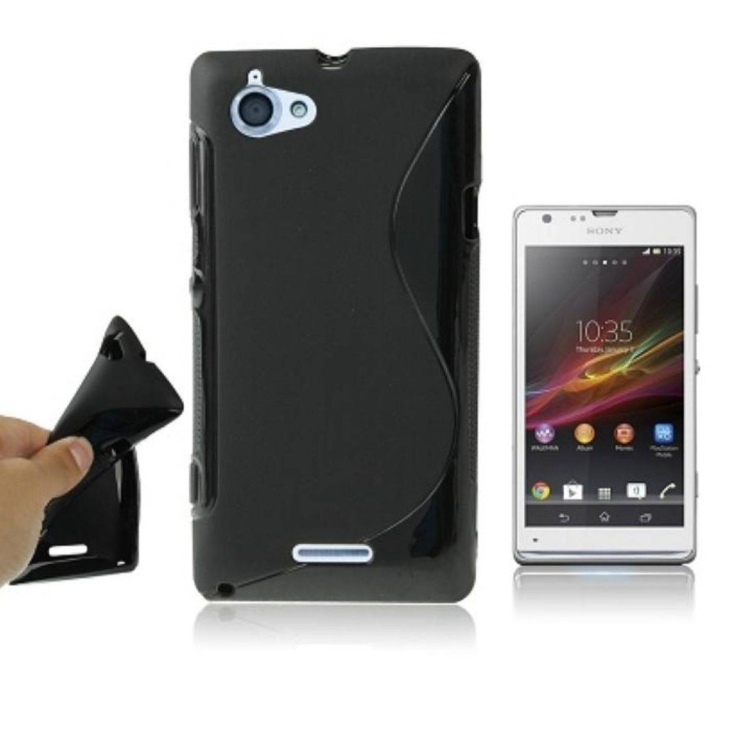 Sony Xperia L S36h Handyhülle Backcover Schwarz