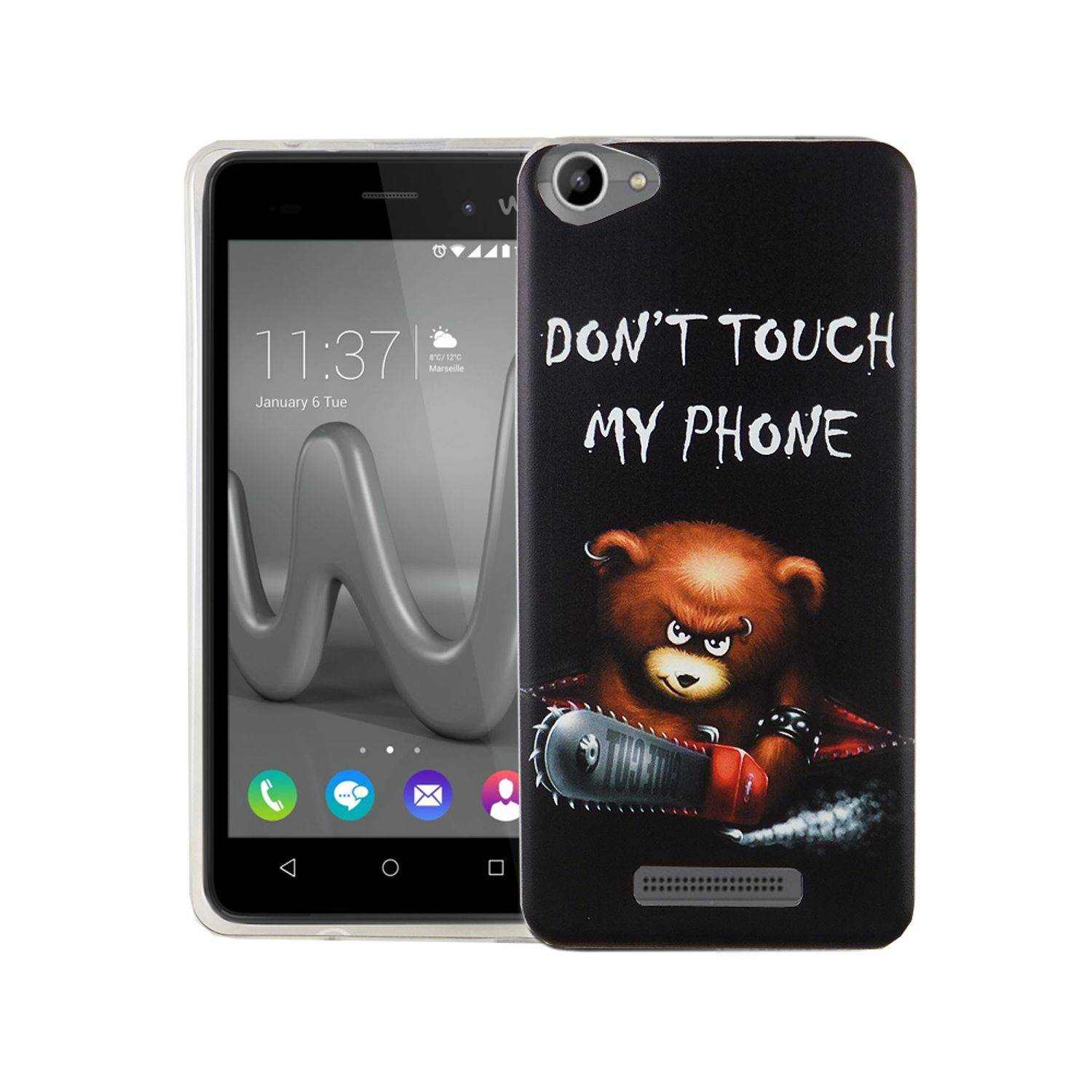 Wiko Lenny 3 Max Handyhülle Bumper Backcover Schwarz