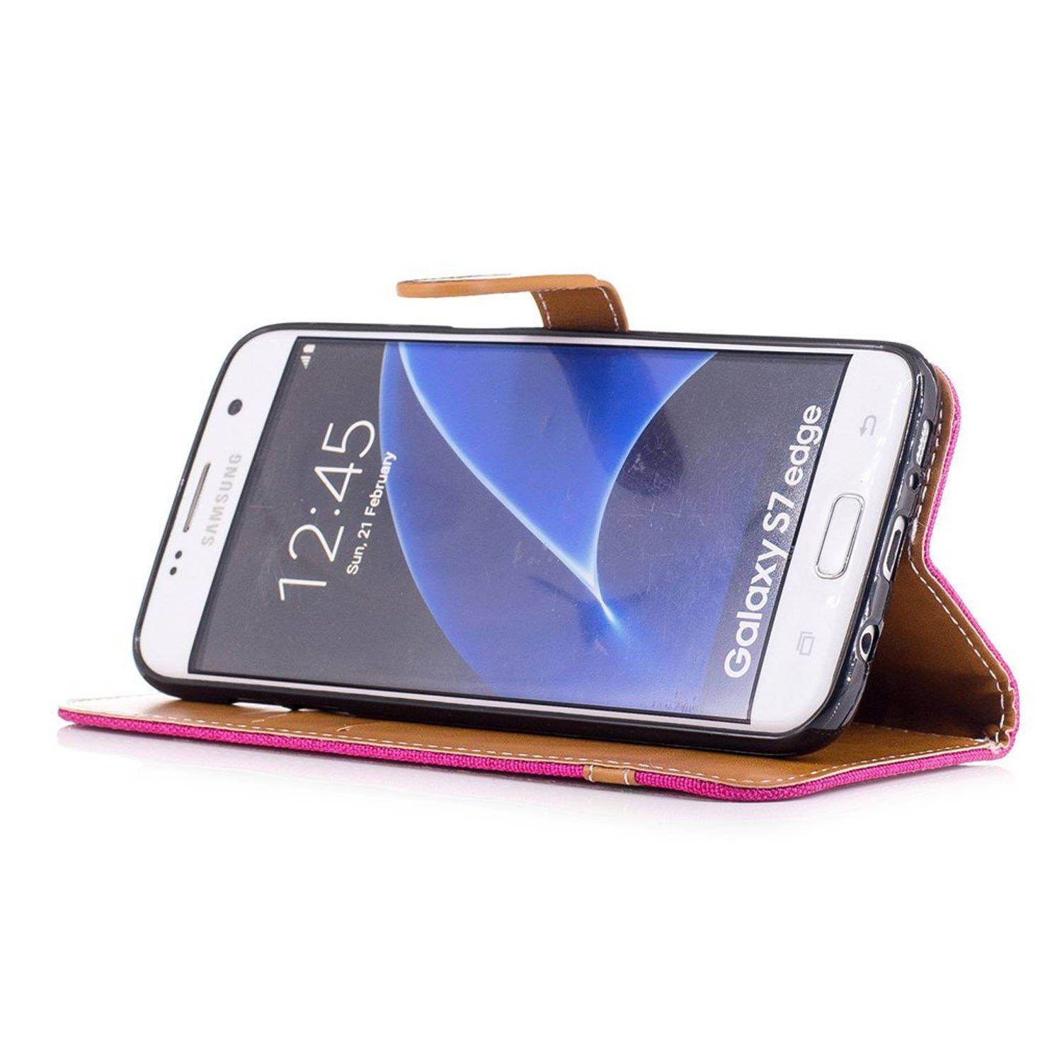 Samsung Galaxy S7 Edge Handyhülle Bookcover Rosa